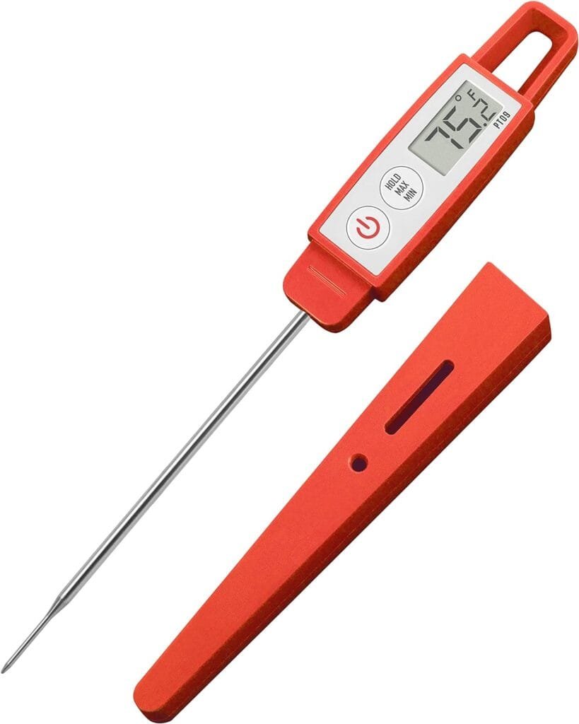 Lavatools PT09 Super-Quick Commercial Grade Digital Thermometer for Cooking, Meat, Candy, Candle, Liquid, Oil, 4.5 Compact Probe, Splash Proof, °C/°F Toggle, Hold Function - Sesame Lavatools PT09 Super-Quick Commercial Grade Digital Thermometer for Cooking, Meat, Candy, Candle, Liquid, Oil, 4.5 Compact Probe, Splash Proof, °C/°F Toggle, Hold Function - Sesame