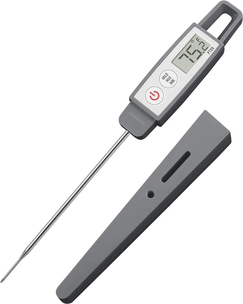Lavatools PT09 Super-Quick Commercial Grade Digital Thermometer for Cooking, Meat, Candy, Candle, Liquid, Oil, 4.5 Compact Probe, Splash Proof, °C/°F Toggle, Hold Function - Sesame Lavatools PT09 Super-Quick Commercial Grade Digital Thermometer for Cooking, Meat, Candy, Candle, Liquid, Oil, 4.5 Compact Probe, Splash Proof, °C/°F Toggle, Hold Function - Sesame