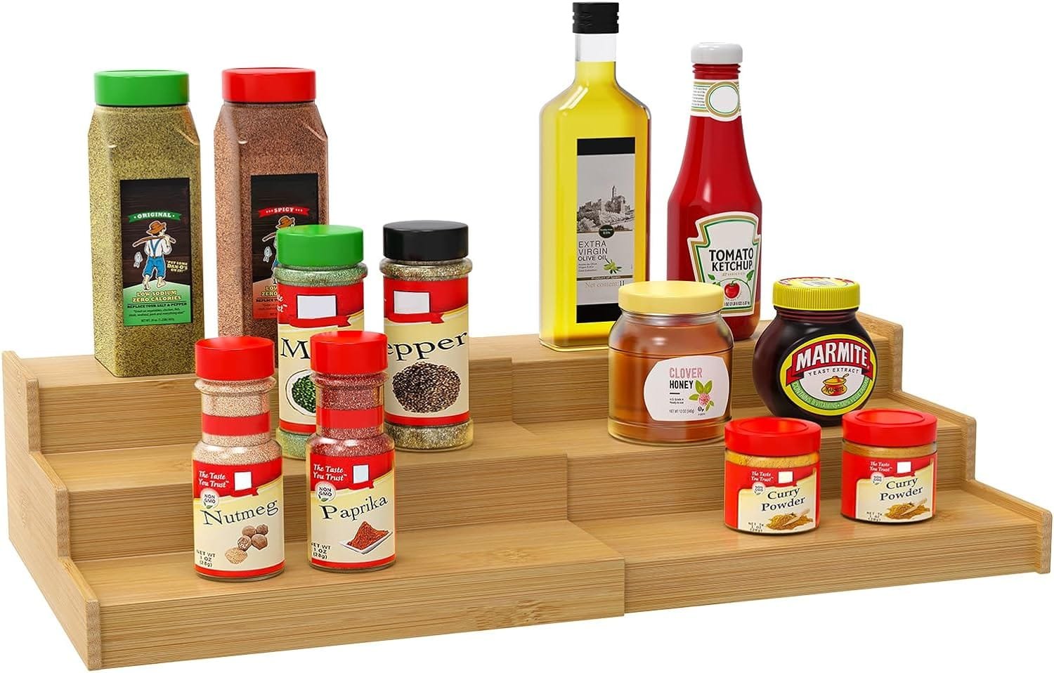 Lenwi Spice Rack Organizer for Cabinet, 3 Tier Expandable Bamboo Spice Storage, Great for Kitchen Cabinet, Cupboard,Pantry and More(Natrual) Lenwi Spice Rack Organizer for Cabinet, 3 Tier Expandable Bamboo Spice Storage, Great for Kitchen Cabinet, Cupboard,Pantry and More(Natrual)