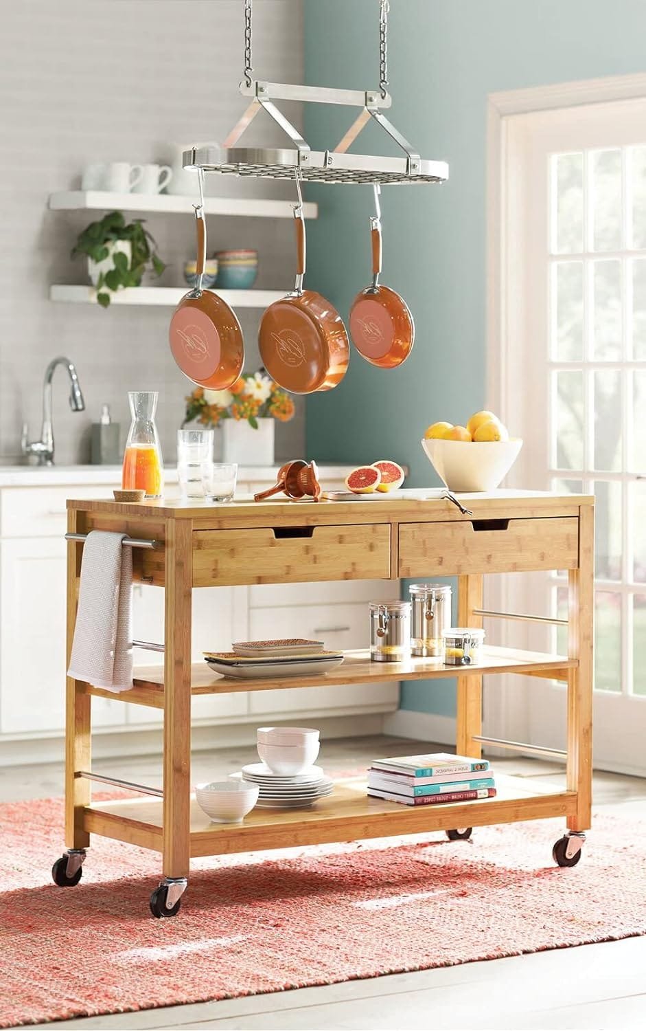 Leraze Airtight Food Storage Container for Kitchen Counter with Window, Canister Set Ideal for Flour Tea, Sugar, Coffee, Candy, Cookie Jar with Clear Acrylic Lids  Locking Clamp