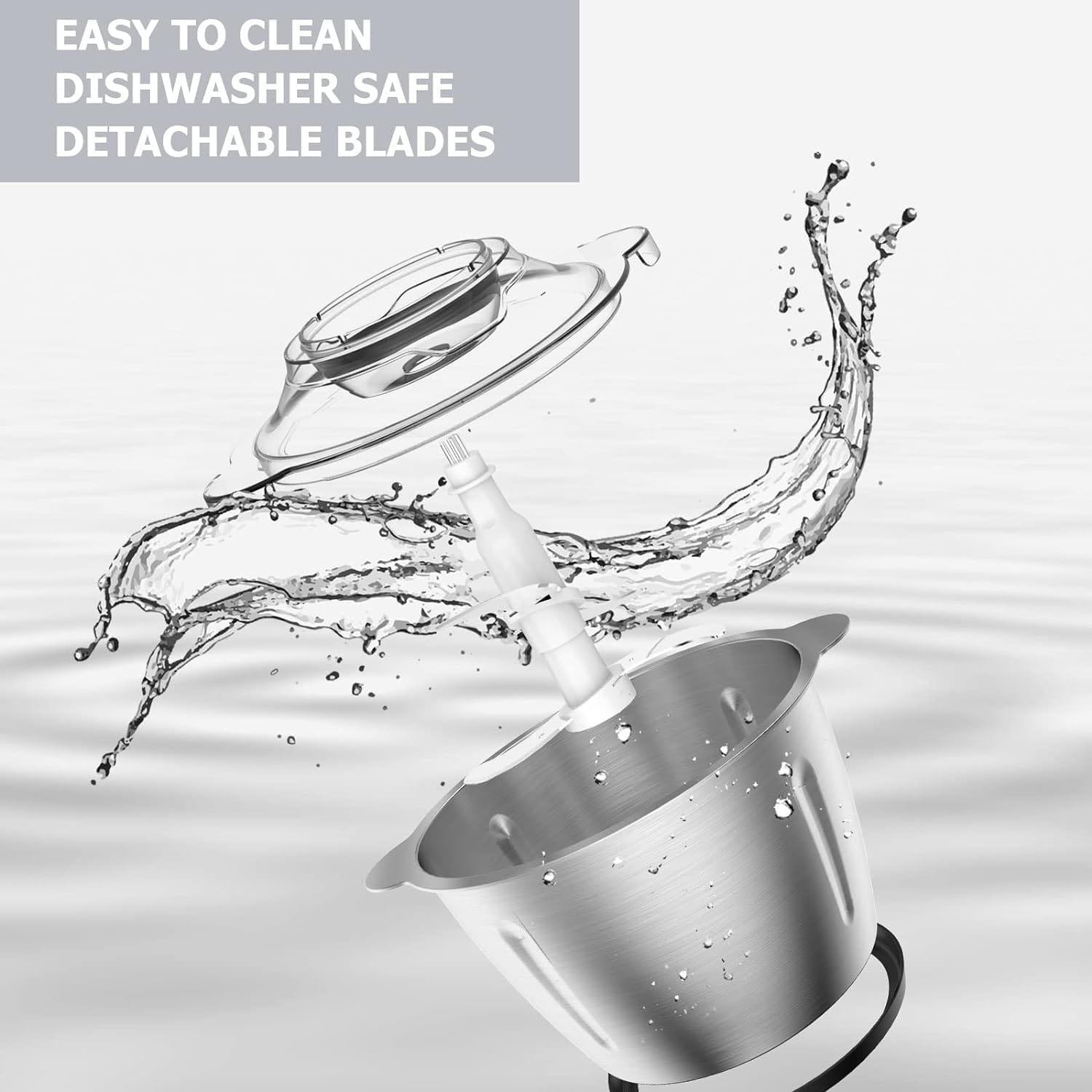 LINKChef Food Chopper, 5 Cup Food Processor Mini Electric, 1.2L 250W Meat Grinder with 4 Bi-Level Blades, Stainless Steel Mincer for Kitchen, Vegetable, Onion, Garlic, Salad, Baby Food, Fruit, Nuts