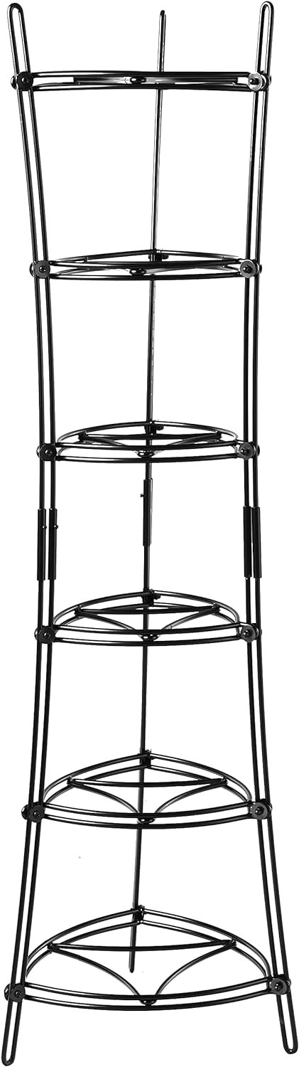 Lodge 6-Tier, Kitchen and Pantry Cast Iron Cookware Storage Organizing Tower, Steel Construction, Matte Black , 32.67 x 20.19 x 6