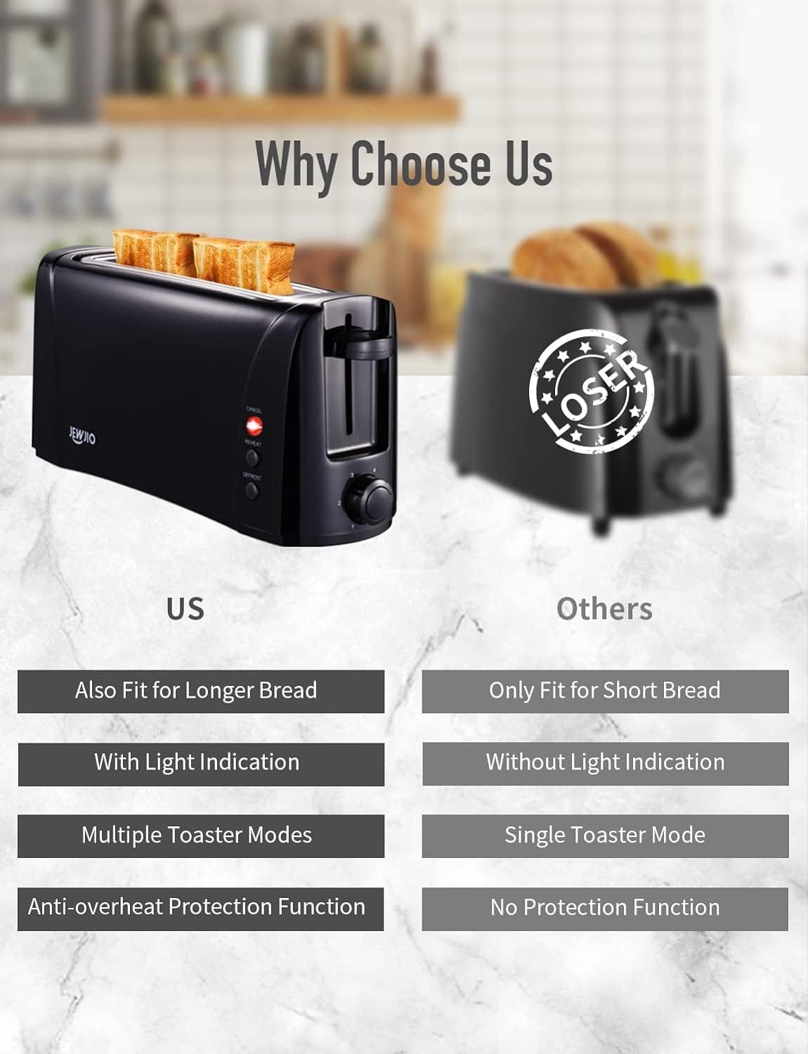 Long Slot Toaster 2 Slice Best Toaster 2 Slice Wide Slot, Vintage Black Toaster with Defrost/Reheat/Cancel/6 Bread Shade Settings/Removable Crumb Tray for Waffles Bagels, Easy To Use, 1000w Long Slot Toaster 2 Slice Best Toaster 2 Slice Wide Slot, Vintage Black Toaster with Defrost/Reheat/Cancel/6 Bread Shade Settings/Removable Crumb Tray for Waffles Bagels, Easy To Use, 1000w