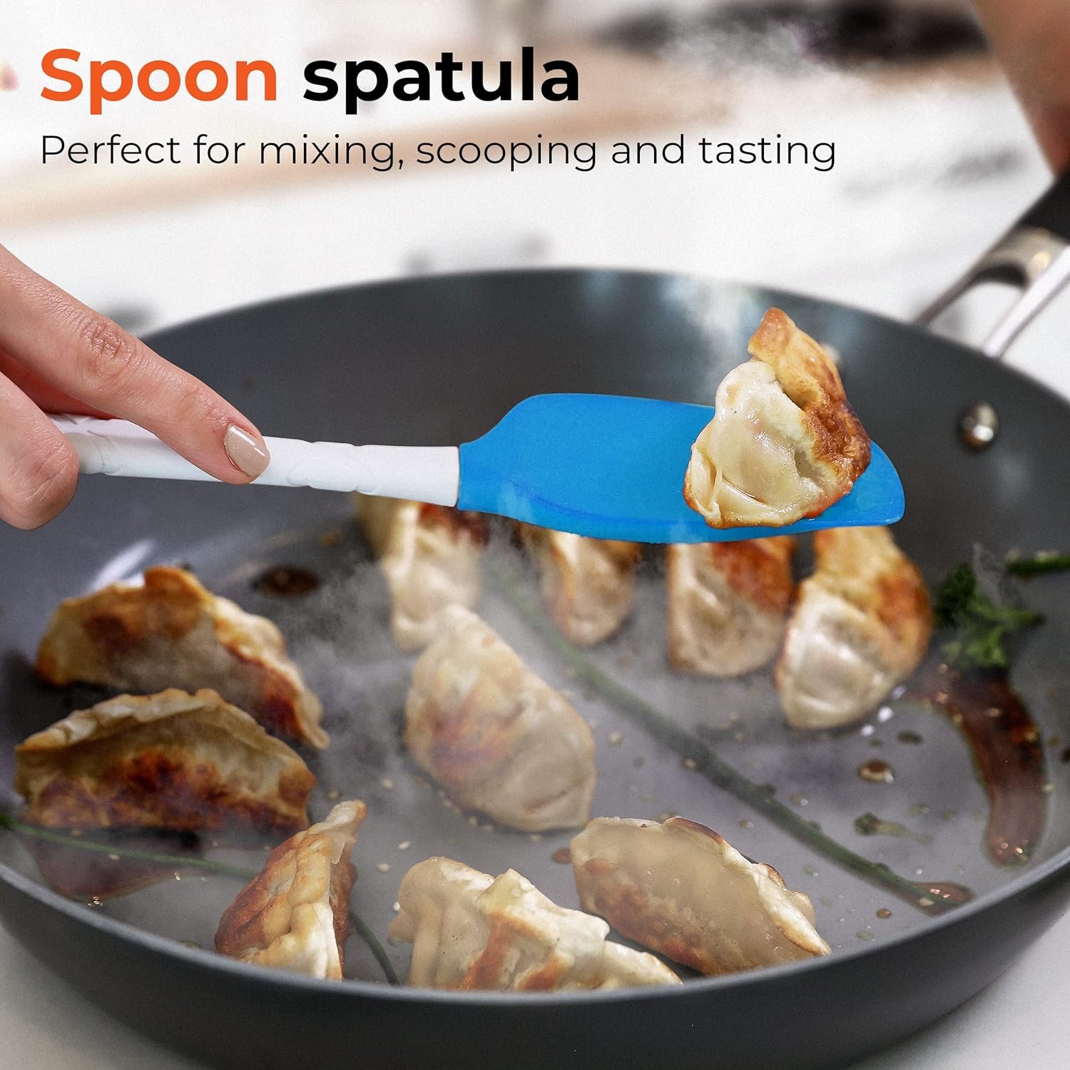 M KITCHEN Silicone Spatula Set - Heat Resistant  BPA Free - 4 Piece Nonstick Rubber Spatulas, Spoonula, Jar Scraper for Cooking, Baking, Mixing, Frosting - Dishwasher Safe Kitchen Utensils