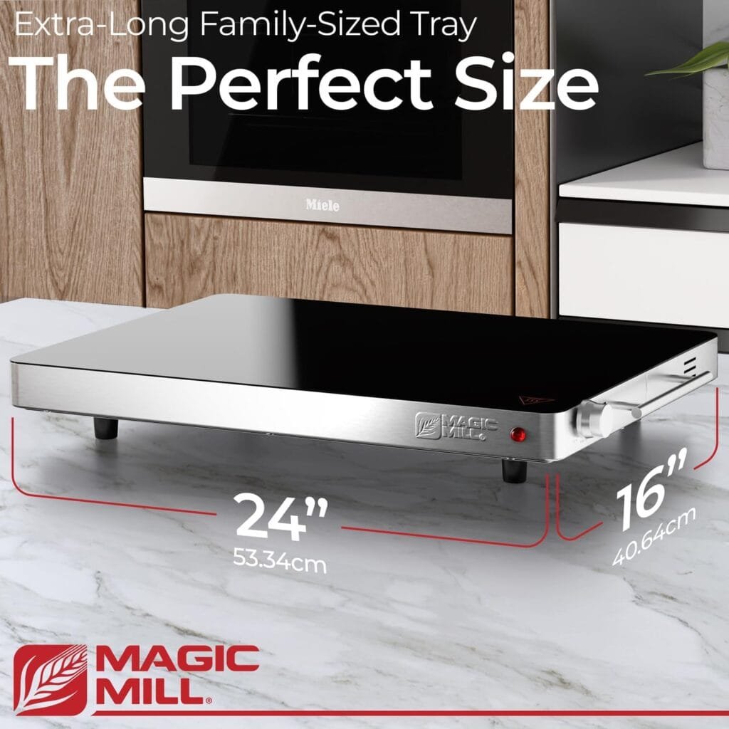 Magic Mill Extra Large Food Warmer for Parties | Electric Server Warming Tray, Hot Plate, with Adjustable Temperature Control, for Buffets, Restaurants, House Parties, Party Events (21 x 16) Magic Mill Extra Large Food Warmer for Parties | Electric Server Warming Tray, Hot Plate, with Adjustable Temperature Control, for Buffets, Restaurants, House Parties, Party Events (21 x 16)