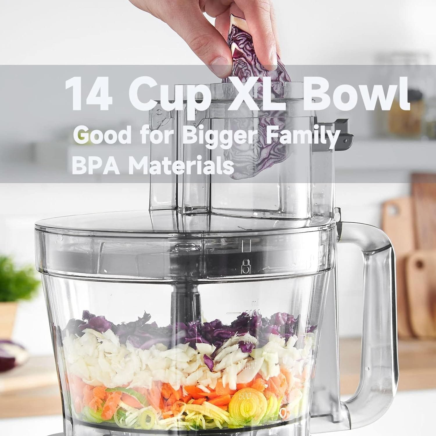 Magiccos 14-Cup French-Fry-Cutter Storage-Drawer Food-Processor - Large Feed Chute, Built-in Storage Drawer, Cheese Shredding, Meat Chopping, Shredding and Slicing, Mixing and Doughing, for Home Use Magiccos 14-Cup French-Fry-Cutter Storage-Drawer Food-Processor - Large Feed Chute, Built-in Storage Drawer, Cheese Shredding, Meat Chopping, Shredding and Slicing, Mixing and Doughing, for Home Use