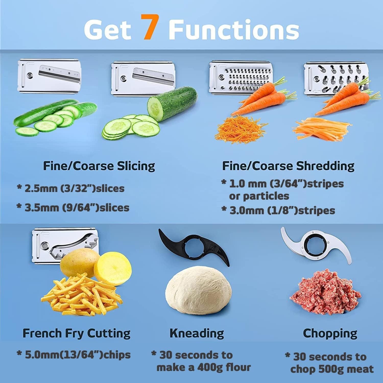 Magiccos 14-Cup French-Fry-Cutter Storage-Drawer Food-Processor - Large Feed Chute, Built-in Storage Drawer, Cheese Shredding, Meat Chopping, Shredding and Slicing, Mixing and Doughing, for Home Use Magiccos 14-Cup French-Fry-Cutter Storage-Drawer Food-Processor - Large Feed Chute, Built-in Storage Drawer, Cheese Shredding, Meat Chopping, Shredding and Slicing, Mixing and Doughing, for Home Use