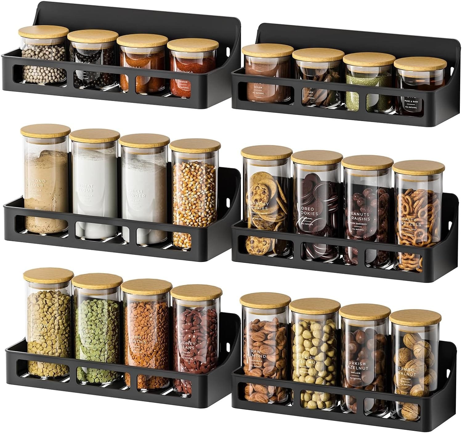 Magnetic Spice Rack for Refrigerator, 4 Pack Magnetic Shelf, Strong Magnetic Fridge Organizer, Spice Rack Organizer, Heavy Duty Seasoning Rack For Kitchen Organization And Storage Magnetic Spice Rack for Refrigerator, 4 Pack Magnetic Shelf, Strong Magnetic Fridge Organizer, Spice Rack Organizer, Heavy Duty Seasoning Rack For Kitchen Organization And Storage