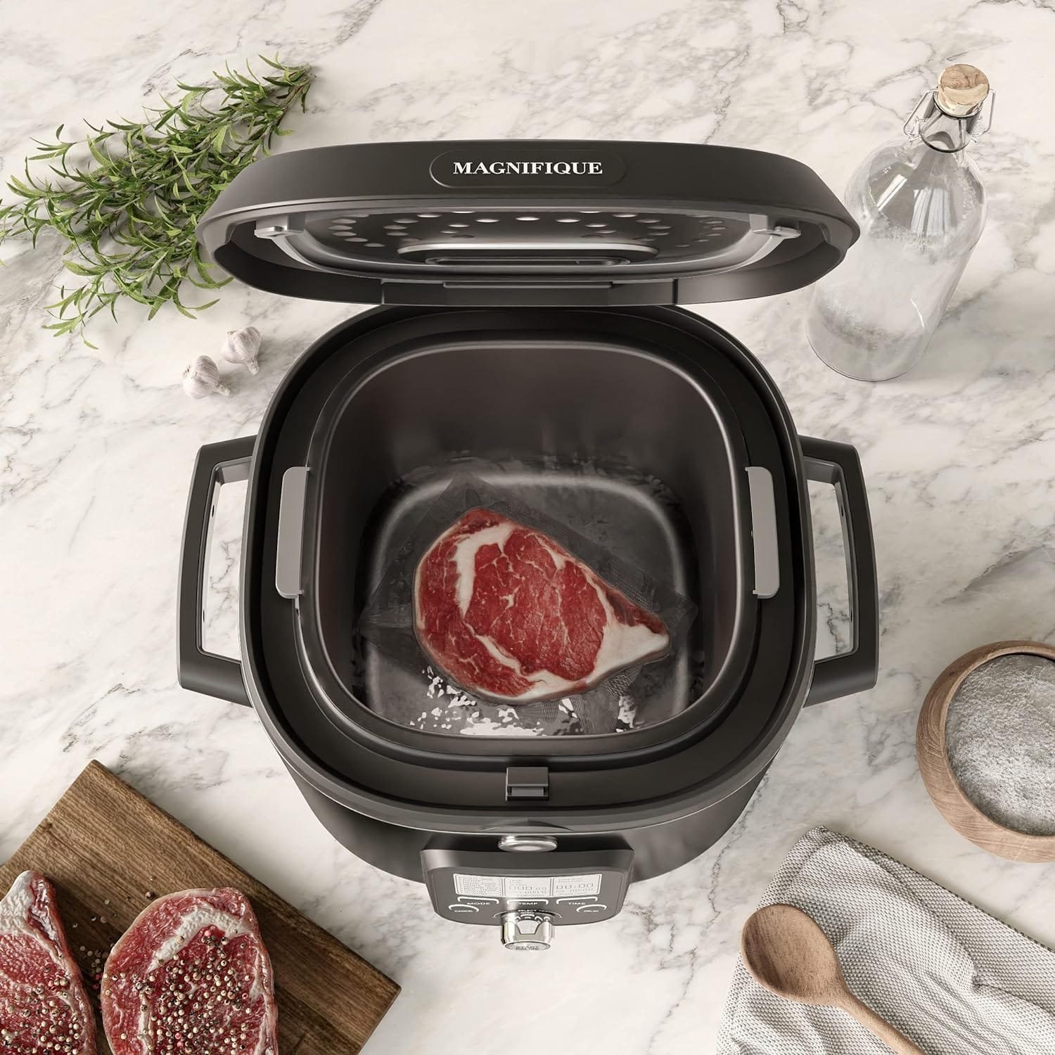 MAGNIFIQUE 6 Quart Sous Vide Cooker: The Ultimate Solution for Superbly Cooked Meals Every Time, 8-in-1 to Steam, Bake, Roast, Sear, Sauté, Yogurt Maker, Delay Start Programmable, Stainless Steel MAGNIFIQUE 6 Quart Sous Vide Cooker: The Ultimate Solution for Superbly Cooked Meals Every Time, 8-in-1 to Steam, Bake, Roast, Sear, Sauté, Yogurt Maker, Delay Start Programmable, Stainless Steel