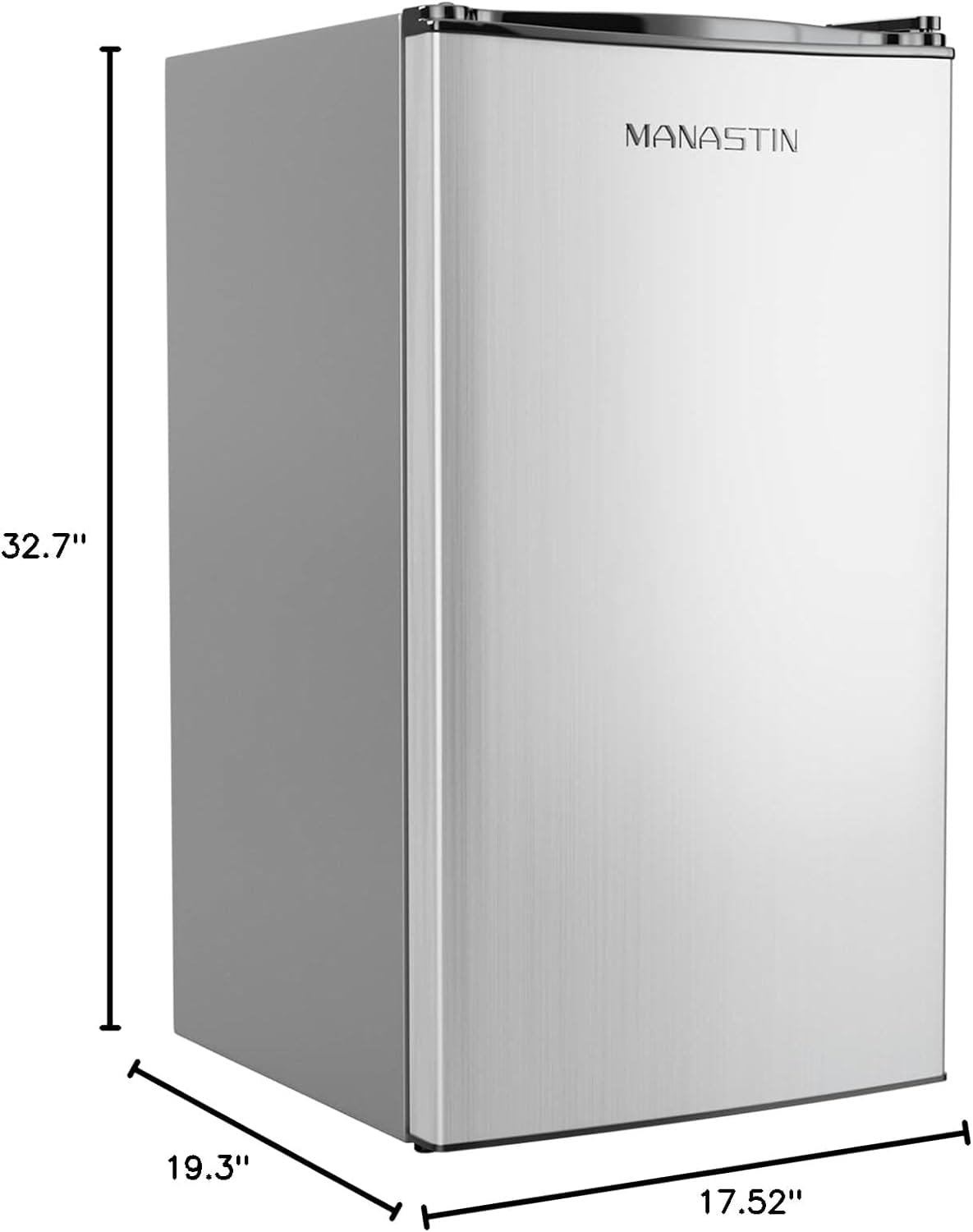 Manastin 3.2 Cu. Ft Mini Fridge with Freezer for Bedroom, Dorm, Office, Compact Refrigerator with Adjustable Thermostat, Removable Glass Shelves and Reversible Door (Black) Manastin 3.2 Cu. Ft Mini Fridge with Freezer for Bedroom, Dorm, Office, Compact Refrigerator with Adjustable Thermostat, Removable Glass Shelves and Reversible Door (Black)