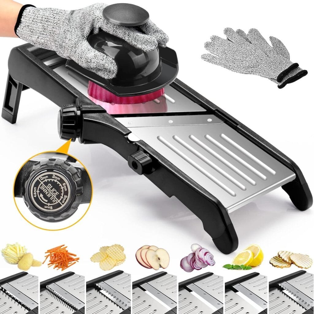 Mandoline Food Slicer for kitchen, Adjustable Stainless Steel Mandoline Vegetable slicer, Food slicer Onion Potato Chip French Fry 7 in-1 vegetable slicer Mandoline Food Slicer for kitchen, Adjustable Stainless Steel Mandoline Vegetable slicer, Food slicer Onion Potato Chip French Fry 7 in-1 vegetable slicer