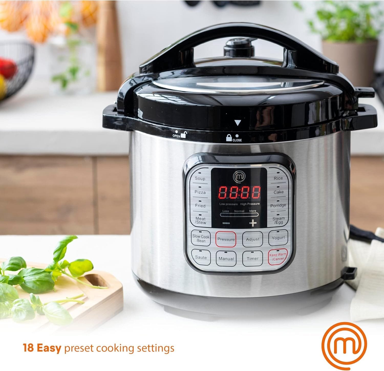 MasterChef Electric Pressure Cooker 10 in 1 Instapot Multicooker 6 Qt, Slow Cooker, Vegetable Steamer, Rice Maker, Digital Programmable Insta Pot with 18 Cooking Presets, Stainless Steel, Non Stick MasterChef Electric Pressure Cooker 10 in 1 Instapot Multicooker 6 Qt, Slow Cooker, Vegetable Steamer, Rice Maker, Digital Programmable Insta Pot with 18 Cooking Presets, Stainless Steel, Non Stick