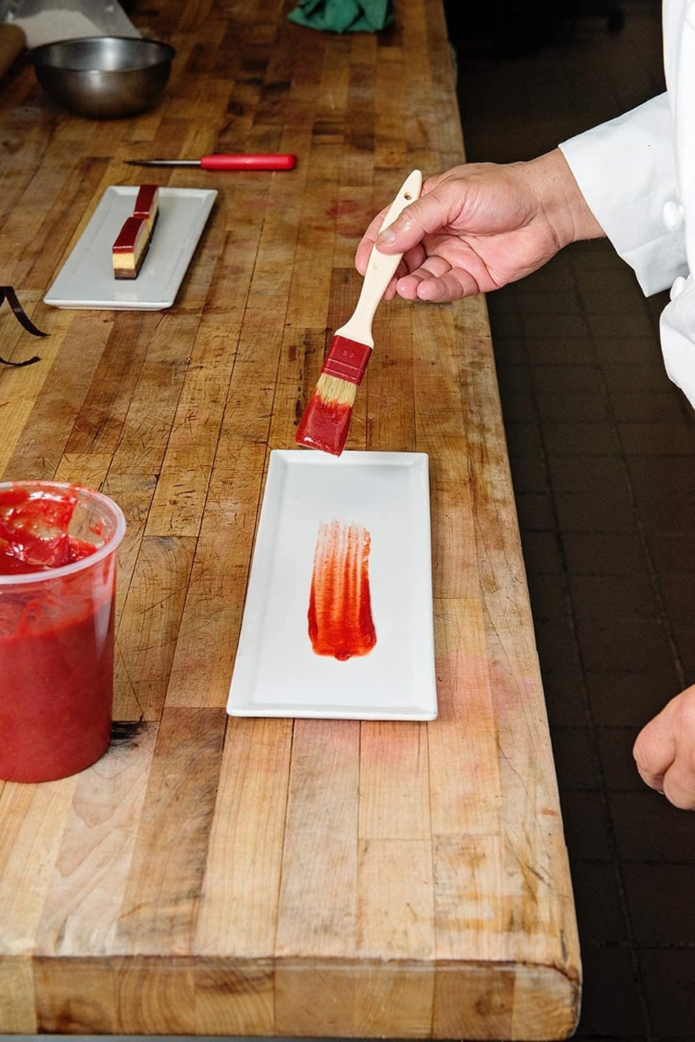 Matfer Bourgeat Natural Pastry and Basting Brush, Flat, Commercial Grade with Exoglass Handle, 1 1/2