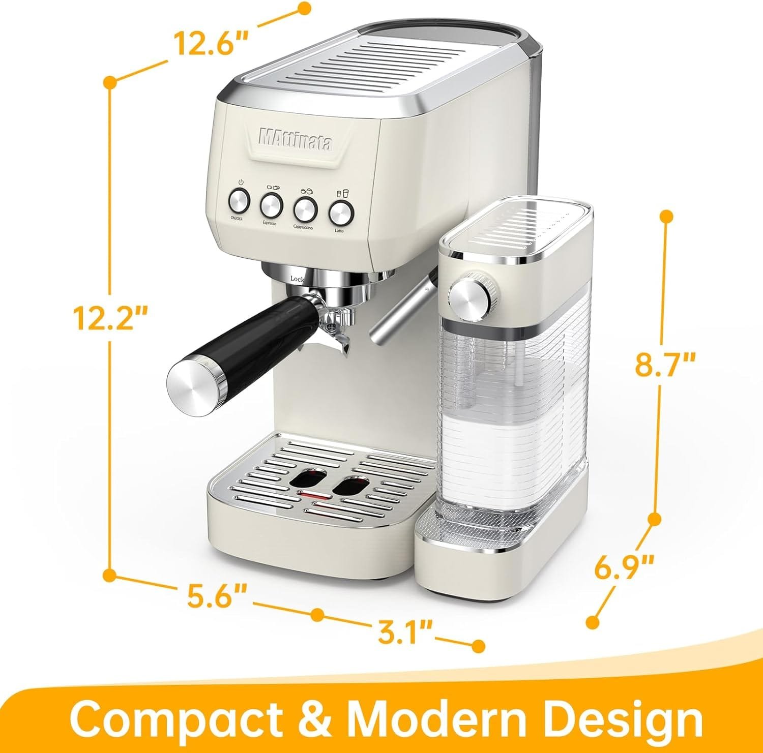 MAttinata Espresso Machine, 20 Bar Cappuccino Machines for Home, Latte Machine with Automatic Milk Frother, Valentines Day Gifts for Him/Her