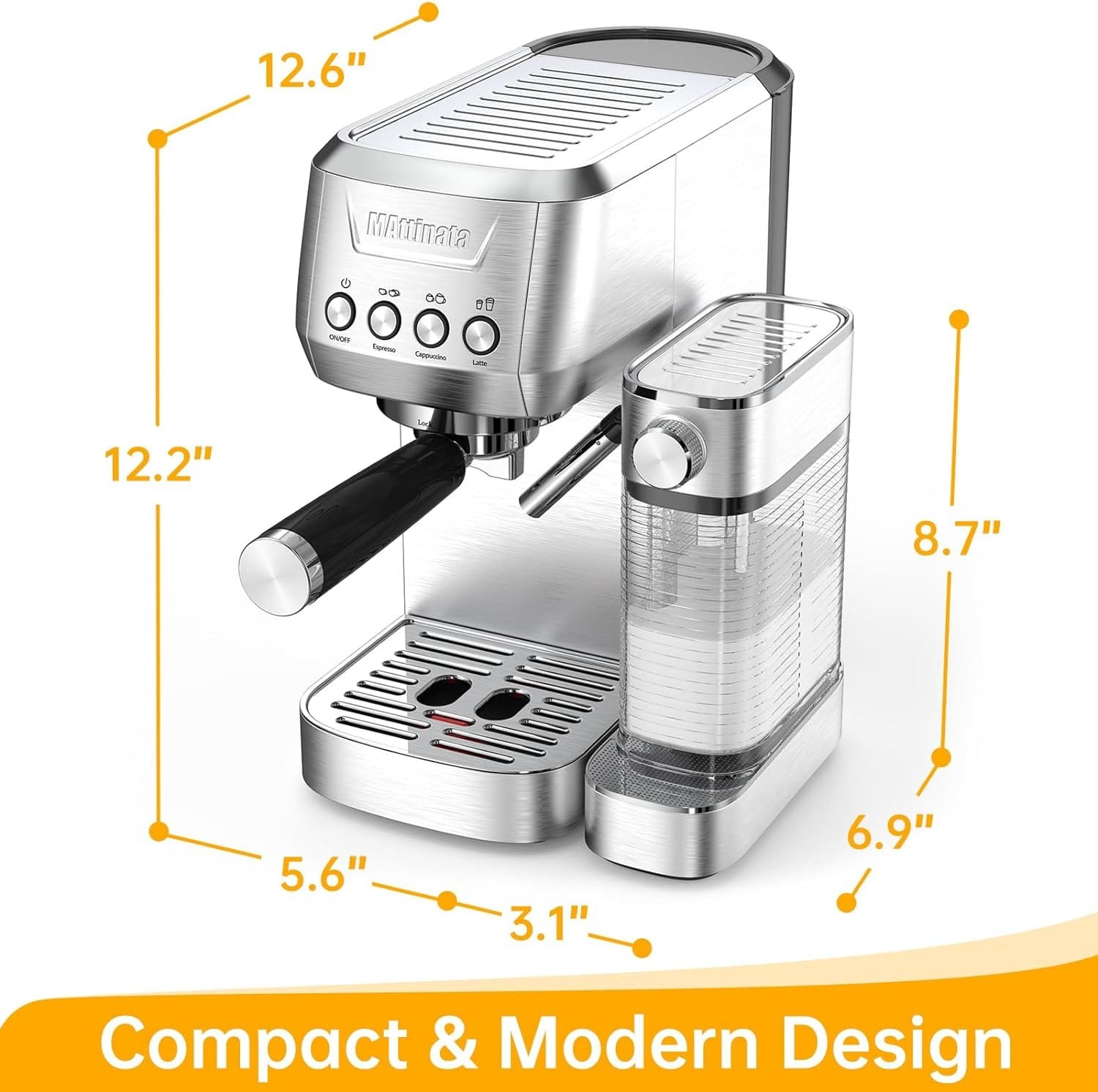 MAttinata Espresso Machine, 20 Bar Cappuccino Machines for Home, Latte Machine with Automatic Milk Frother, Valentines Day Gifts for Him/Her