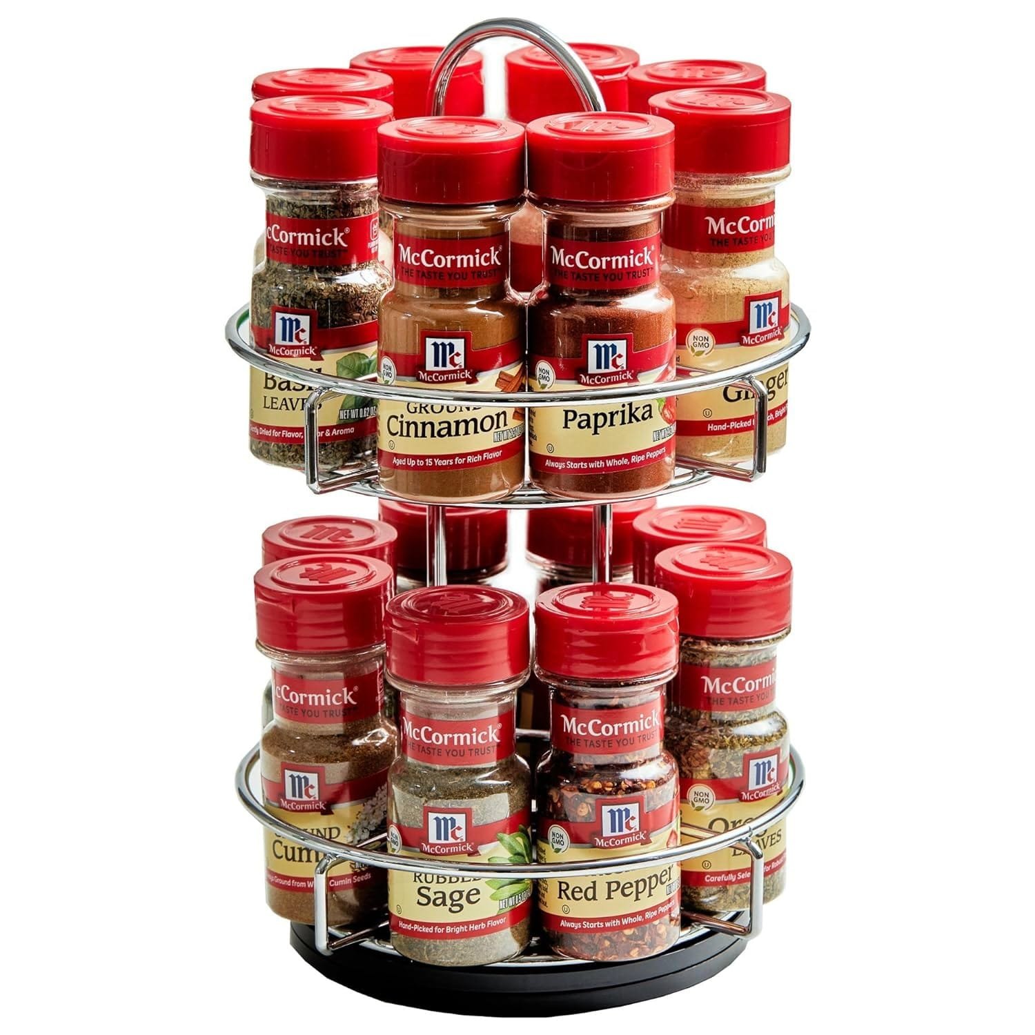 McCormick Two Tier Chrome 16 Piece Spice Rack Organizer with Spices Included, 26.09 oz McCormick Two Tier Chrome 16 Piece Spice Rack Organizer with Spices Included, 26.09 oz