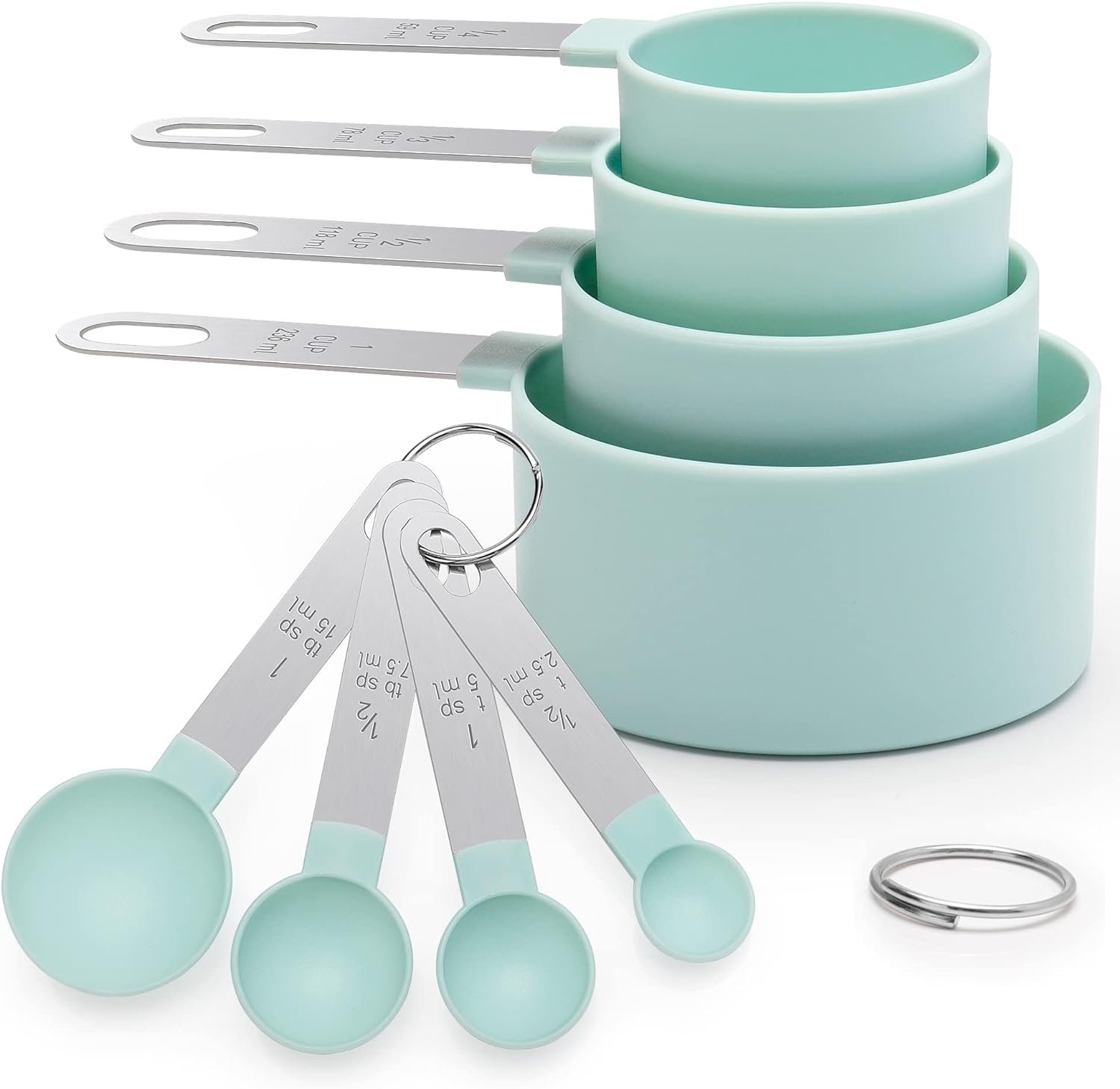 Measuring Cups and Spoons Set of 8 Pieces, nesting measuring cups for Measuring Dry or Liquid Ingredients, Stainless Steel Handle, Kitchen Gadgets for Cooking Baking Measuring Cups and Spoons Set of 8 Pieces, nesting measuring cups for Measuring Dry or Liquid Ingredients, Stainless Steel Handle, Kitchen Gadgets for Cooking Baking