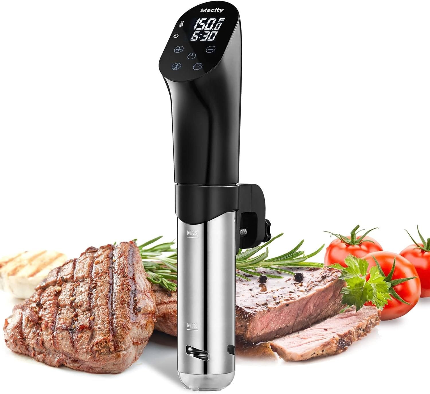 Mecity Sous Vide Precision Cooker Machine 1100W Water Bath Cooking Steak Vegetable Meat Fish 0.5 Degrees Accuracy Immersion Circulator with Recipes Mecity Sous Vide Precision Cooker Machine 1100W Water Bath Cooking Steak Vegetable Meat Fish 0.5 Degrees Accuracy Immersion Circulator with Recipes