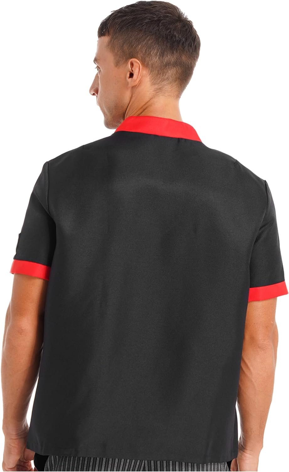 mens-short-sleeve-button-chef-jacket-coat-hotel-restaurant-work-uniform-shirts-kitchen-cook-tops - Cooking Appliance World