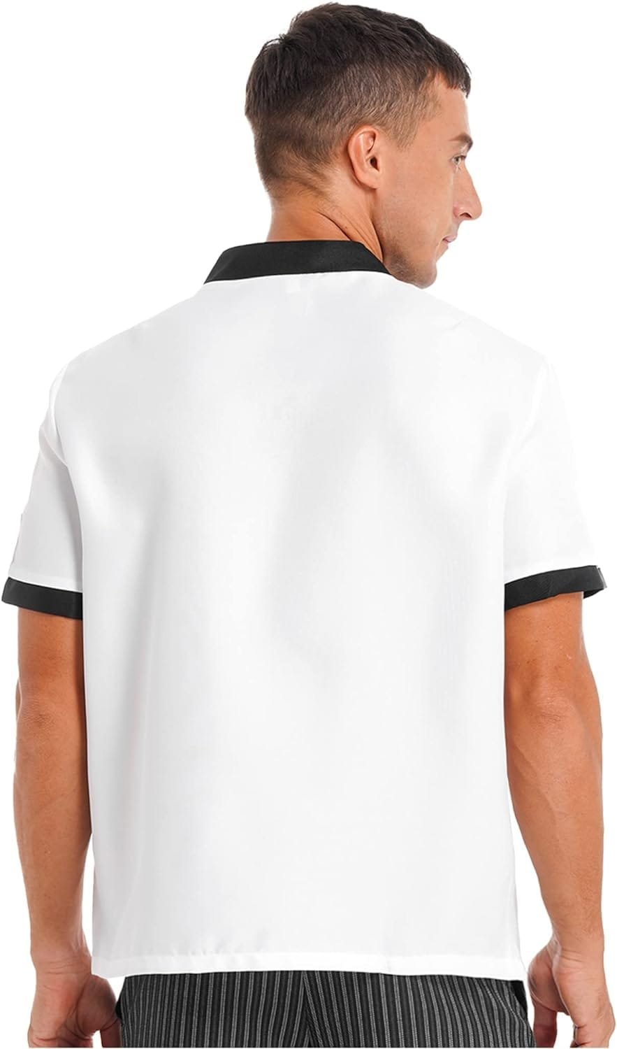 Mens Short Sleeve Button Chef Jacket Coat Hotel Restaurant Work Uniform Shirts Kitchen Cook Tops