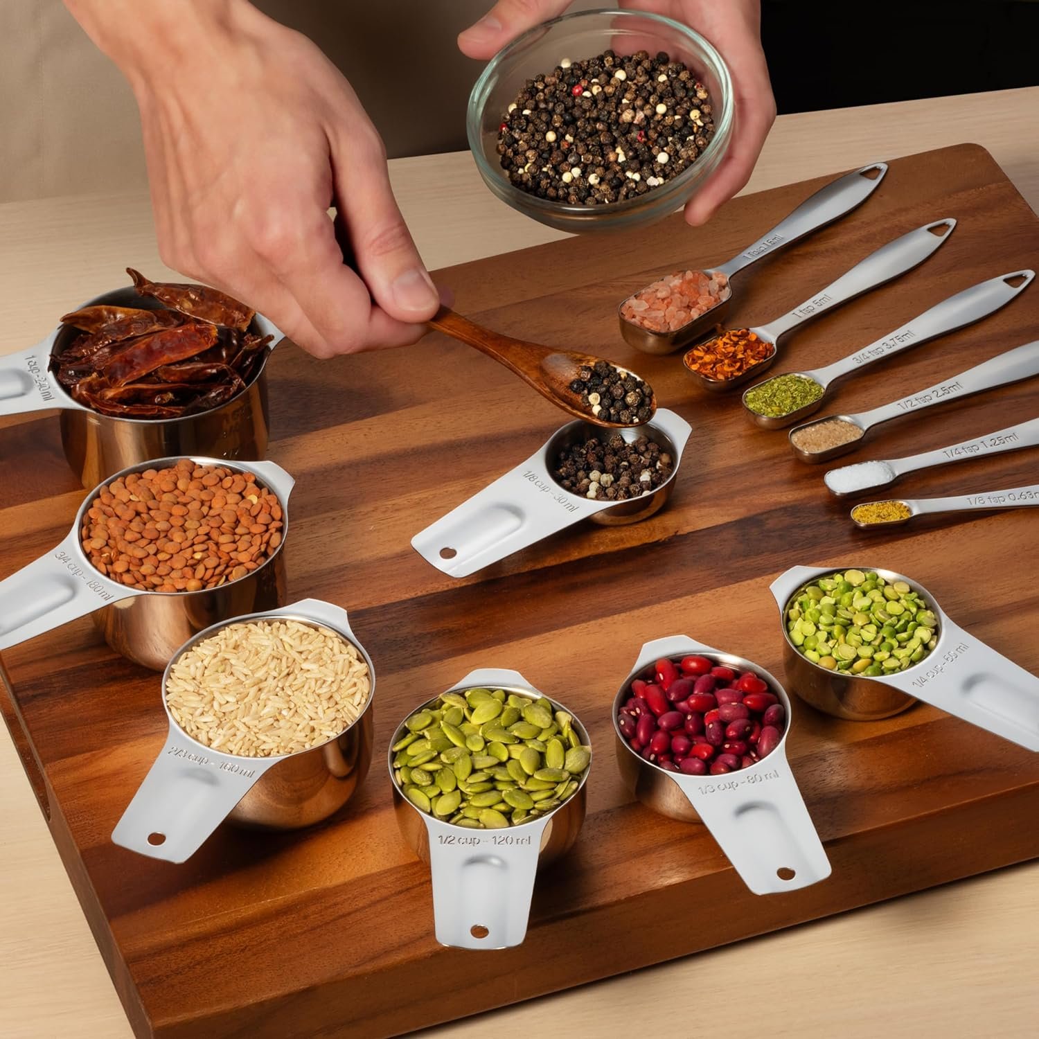 Metal Measuring Cups Stainless Steel - Measuring Cups And Spoons Set - Stainless Steel Measuring Cups And Spoons Set - Measuring Cups And Spoons Set Stainless Steel - Best Dry Measuring Cups Set