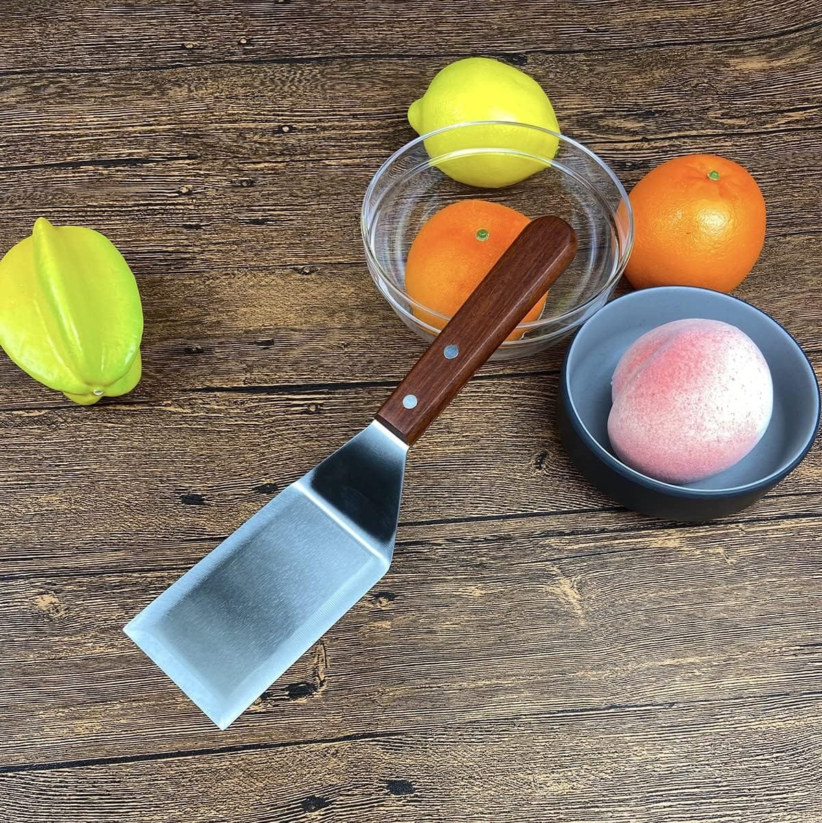 Metal Spatula for Cast Iron Skillet, Grill Spatula Stainless Steel Spatula, Burger Spatula, Fish Turner Spatula, Griddle Spatula, Spachulas Egg Flipper, Flat Top Metal Spatula for Cooking BBQ
