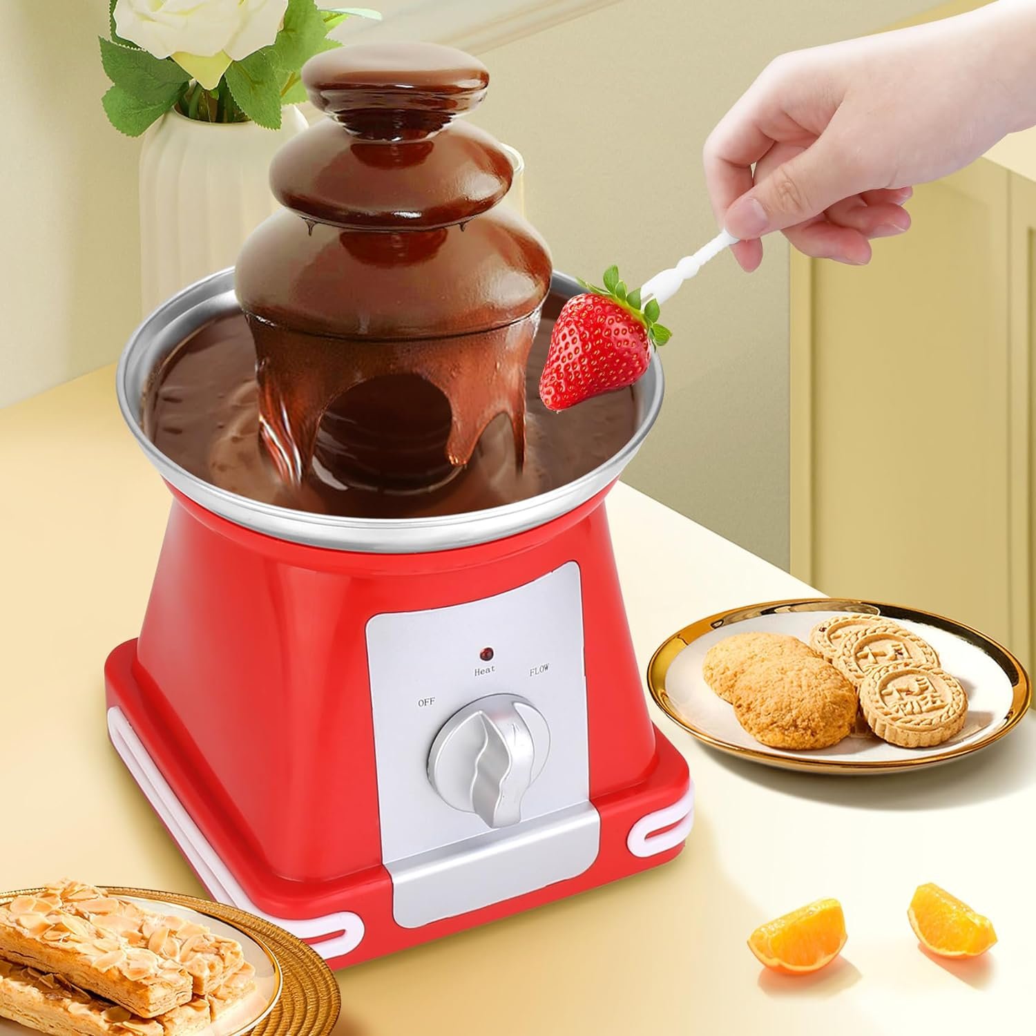 micnaron-mini-chocolate-fountain-8-ounce-chocolate-fountain-for-party-3-tiers-fondue-fountain-for-melted-chocolate-candy - Cooking Appliance World