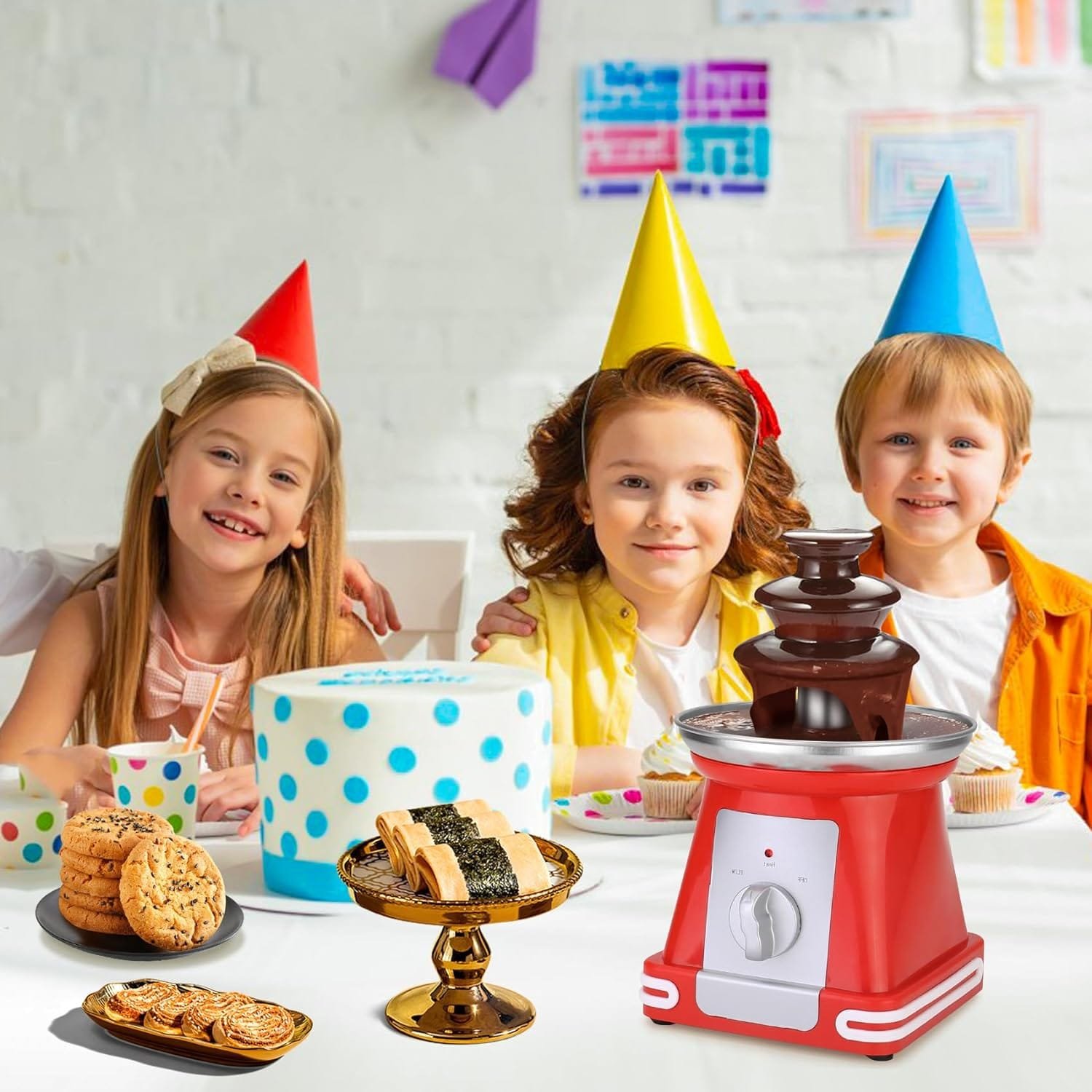 Micnaron Mini Chocolate Fountain, 8 Ounce Chocolate Fountain for Party, 3 Tiers Fondue Fountain For Melted Chocolate, Candy, Butter, Caramel Micnaron Mini Chocolate Fountain, 8 Ounce Chocolate Fountain for Party, 3 Tiers Fondue Fountain For Melted Chocolate, Candy, Butter, Caramel