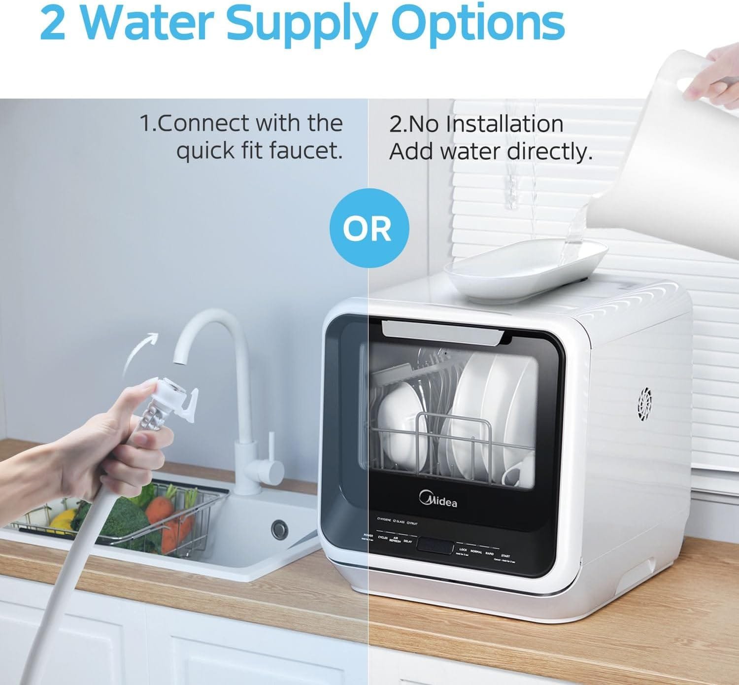 midea-mdc17p0abb-portable-countertop-mini-5l-built-in-water-tank-no-hookup-needed-6-programs-360-dual-spray-162-high-tem - Cooking Appliance World