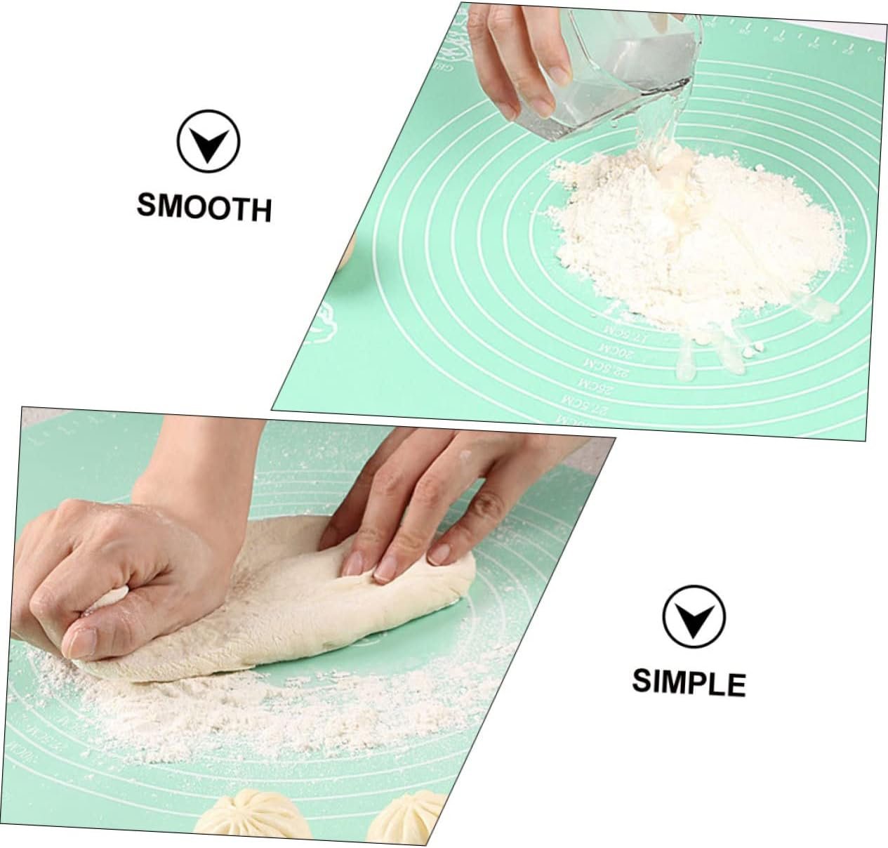 Mikinona Silicone Kneading Mat Kitchen Dough Mat Large Dough Rolling Mat Silicone Pastry Mat Dough Rolling Pads Countertop Pastry Mat Oven Household Products Nonstick