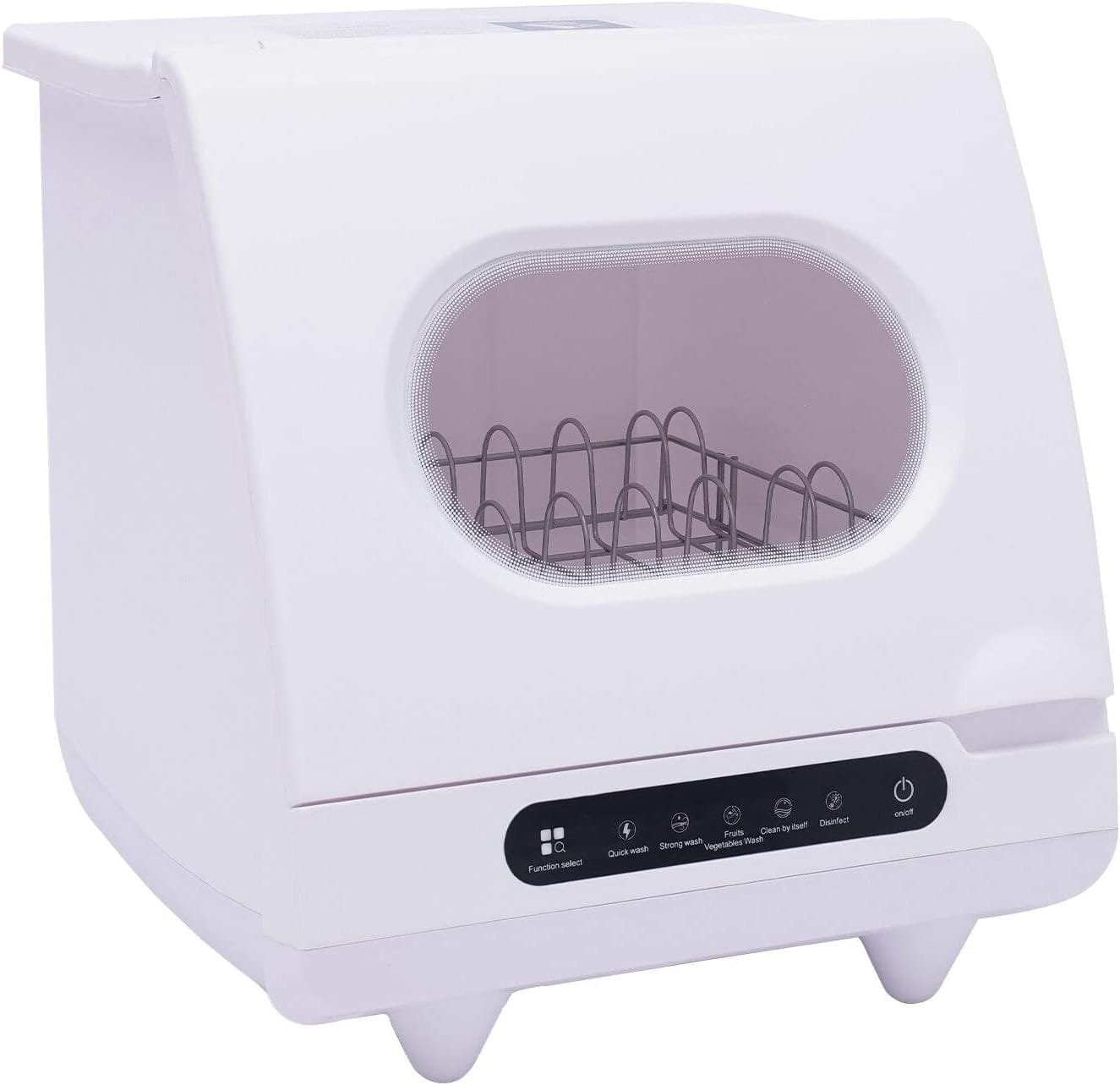 Mini Countertop Dishwasher, 1200W Portable Dish Washer, 5 Washing Progra, 360° Rotating Deep, Cleaning Tabletop Dishwasher, Mini Dishwasher for Houses, Dorms, Offices, RV