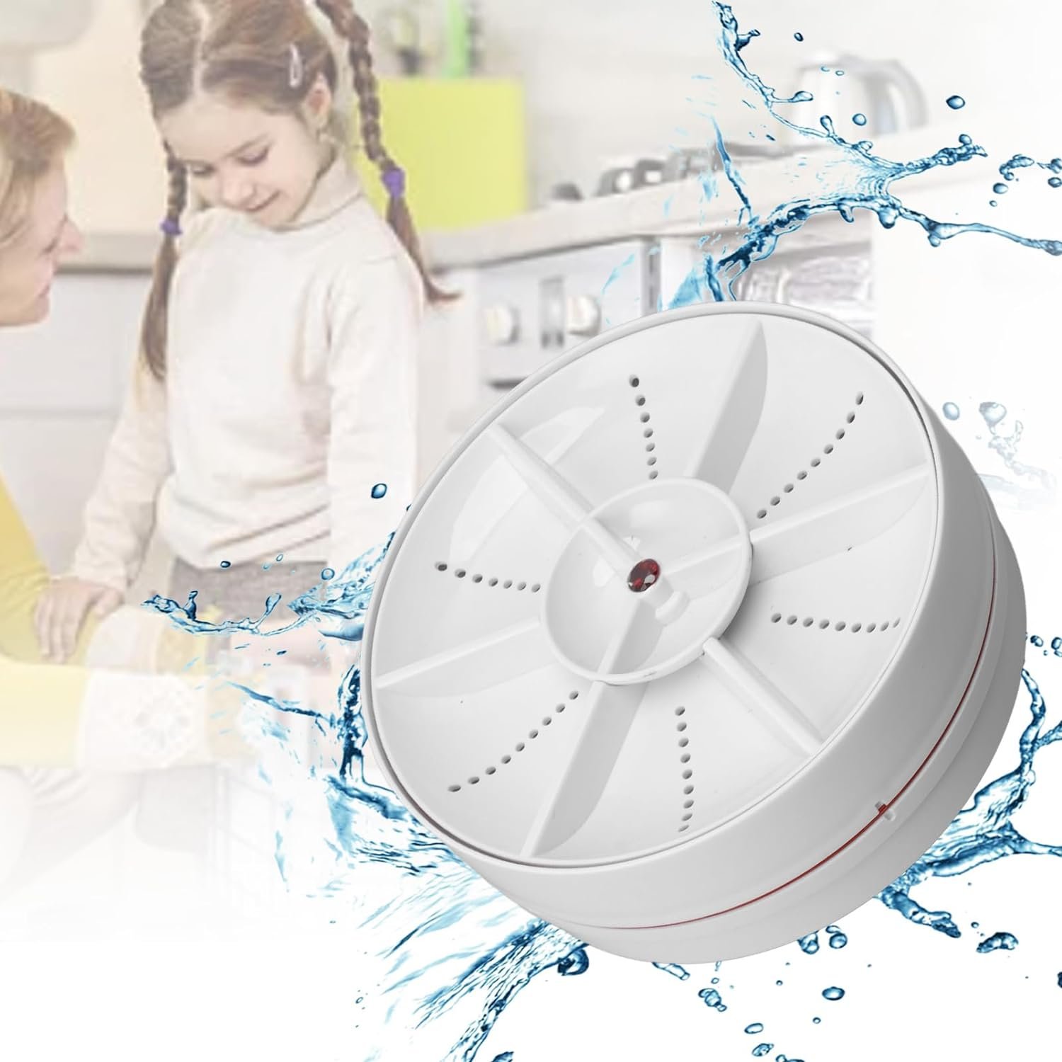 Mini Dishwasher, ABS PC 8.5V 2A Portable Countertop Dishwasher 18W Kitchen Deep Cleaner (Pink)