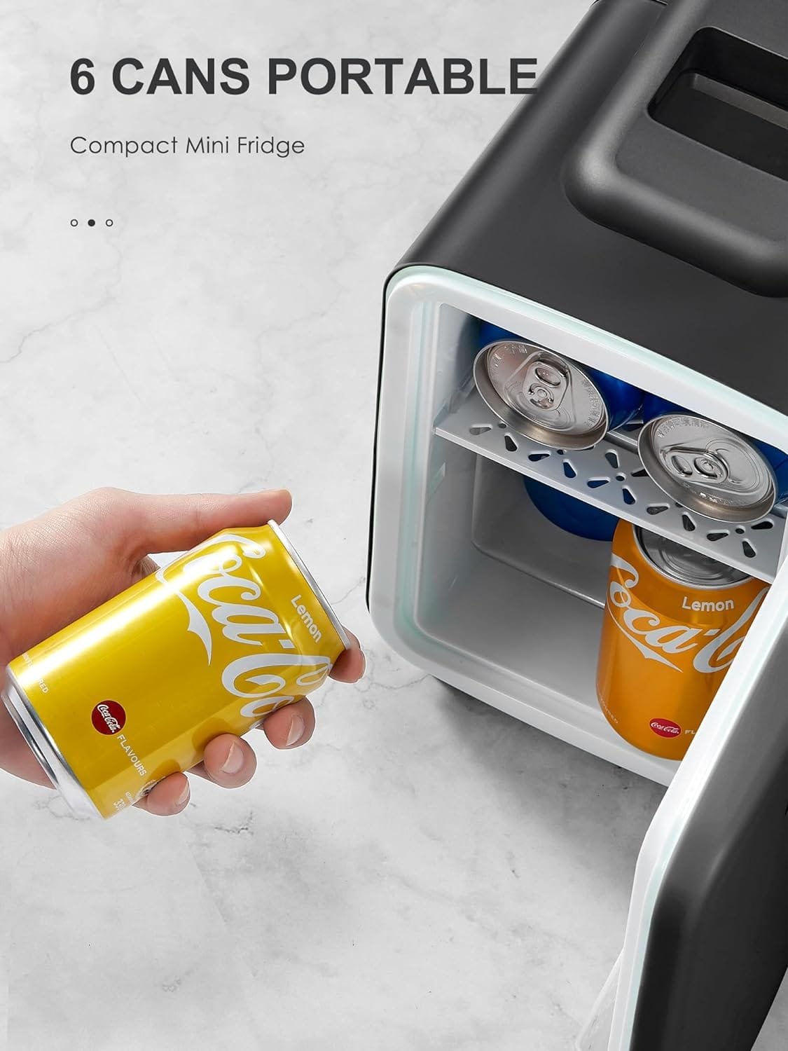 Mini Fridge, 3.7 Liter/6 Can Portable Cooler and Warmer Personal Refrigerator for Skin Care, Cosmetics, Beverage, Food,Great for Bedroom, Office, Car, Freon-Free (Purple)