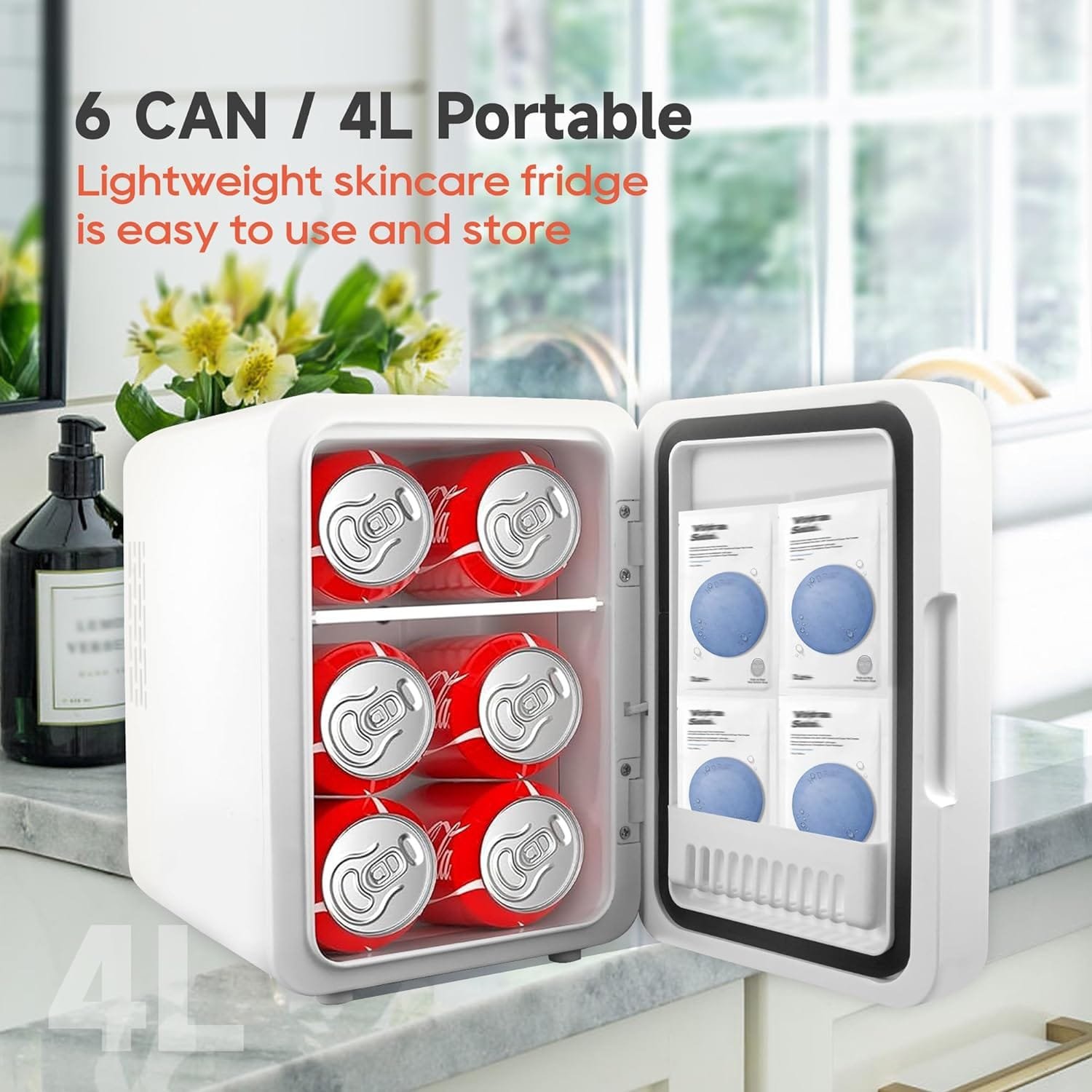 Mini Makeup Fridge,Skincare Fridge with Cooler or Warmer,AC/DC Powered,with LED Light Mirror,Mini Fridge for Bedroom,Cosmetics,Car,White Mini Makeup Fridge,Skincare Fridge with Cooler or Warmer,AC/DC Powered,with LED Light Mirror,Mini Fridge for Bedroom,Cosmetics,Car,White