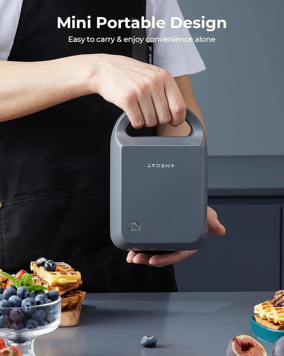 mini-waffle-maker-non-stick-waffle-iron-small-breakfast-machine-for-kinds-hash-browns-keto-snacks-gray-fast-heating-600w - Cooking Appliance World