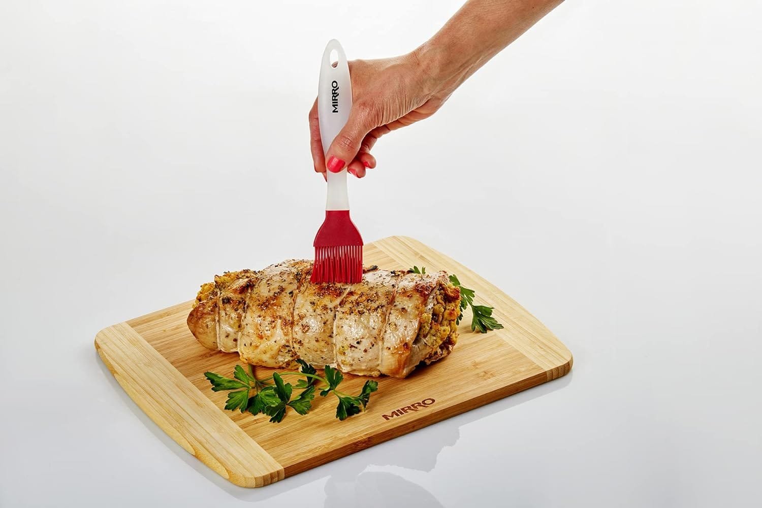 Mirro 8.5 Basting Brush w/2 Red Silicone Bristles