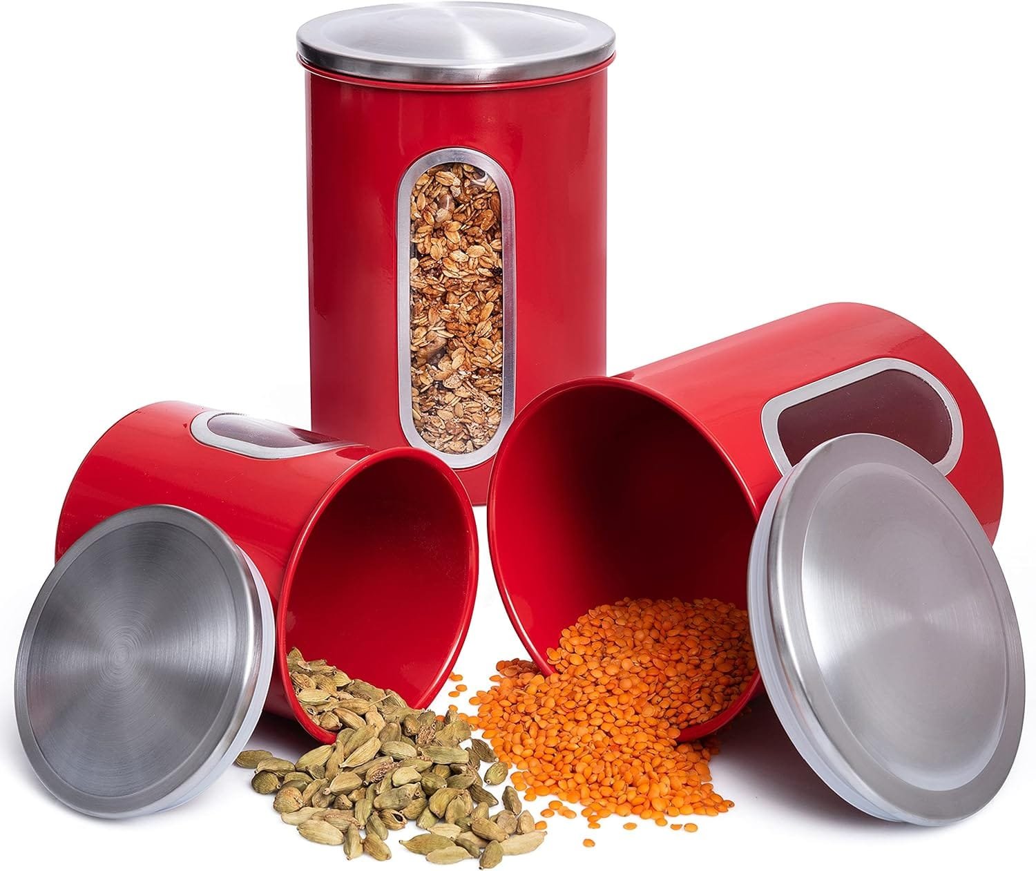 Mixpresso 3 Piece Black Canisters Sets For The Kitchen, Kitchen Jars With See Window, Airtight Coffee Container Tea Organizer Sugar Canister, Kitchen Canisters Set of 3 Black Kitchen Decor Mixpresso 3 Piece Black Canisters Sets For The Kitchen, Kitchen Jars With See Window, Airtight Coffee Container Tea Organizer Sugar Canister, Kitchen Canisters Set of 3 Black Kitchen Decor