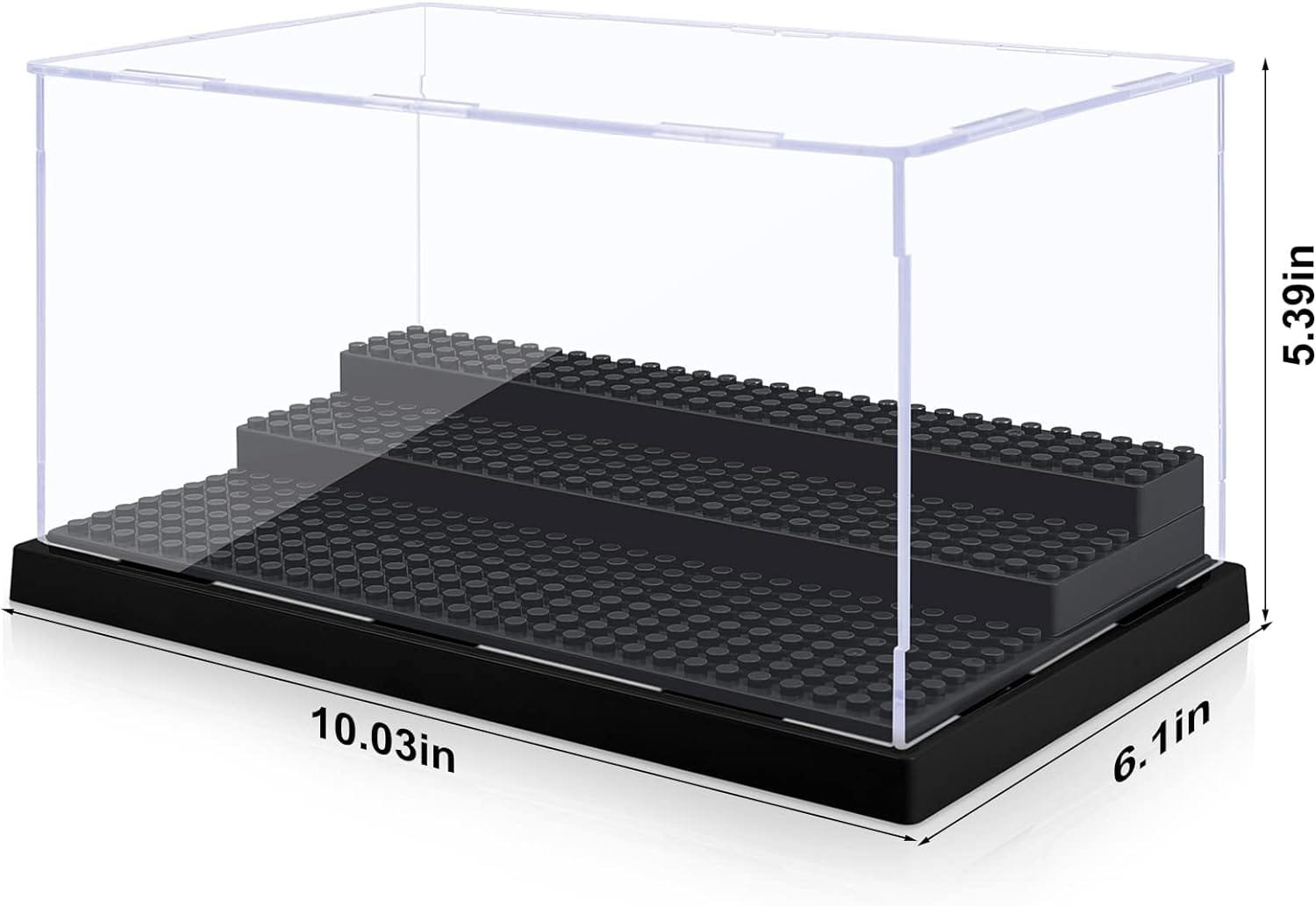 Mlikero 2 Pack Display Case for Minifigures Action Figures Block,Removable Acrylic Minifigure Display Case Box Storage with 3 Movable Steps for Collection Bricks Blocks Toys ,Models Minifigures…