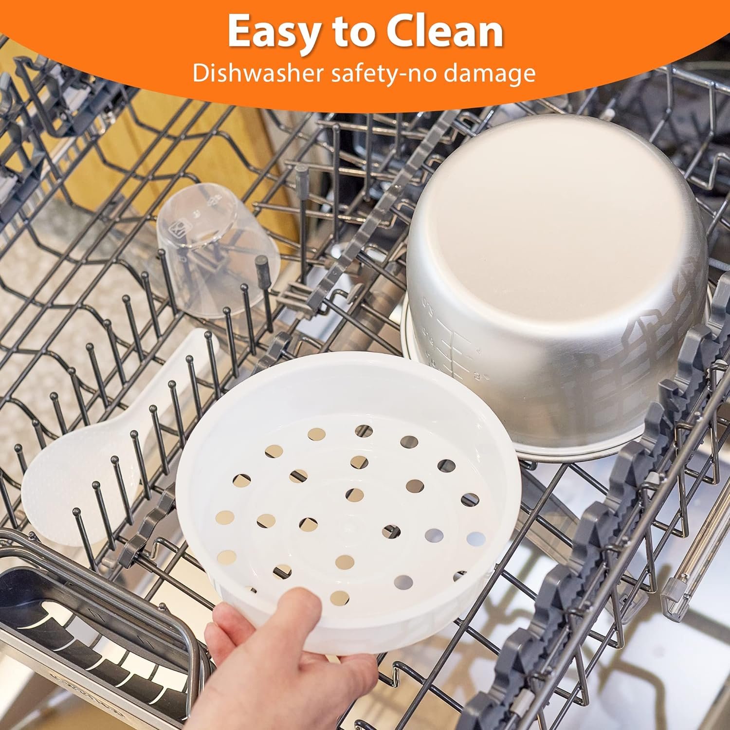 Moosum Rice Cooker Maker 5-Cup(Uncooked) with Steamer, Ceramic coating, BPA Free, Small capacity, Stainless Steel