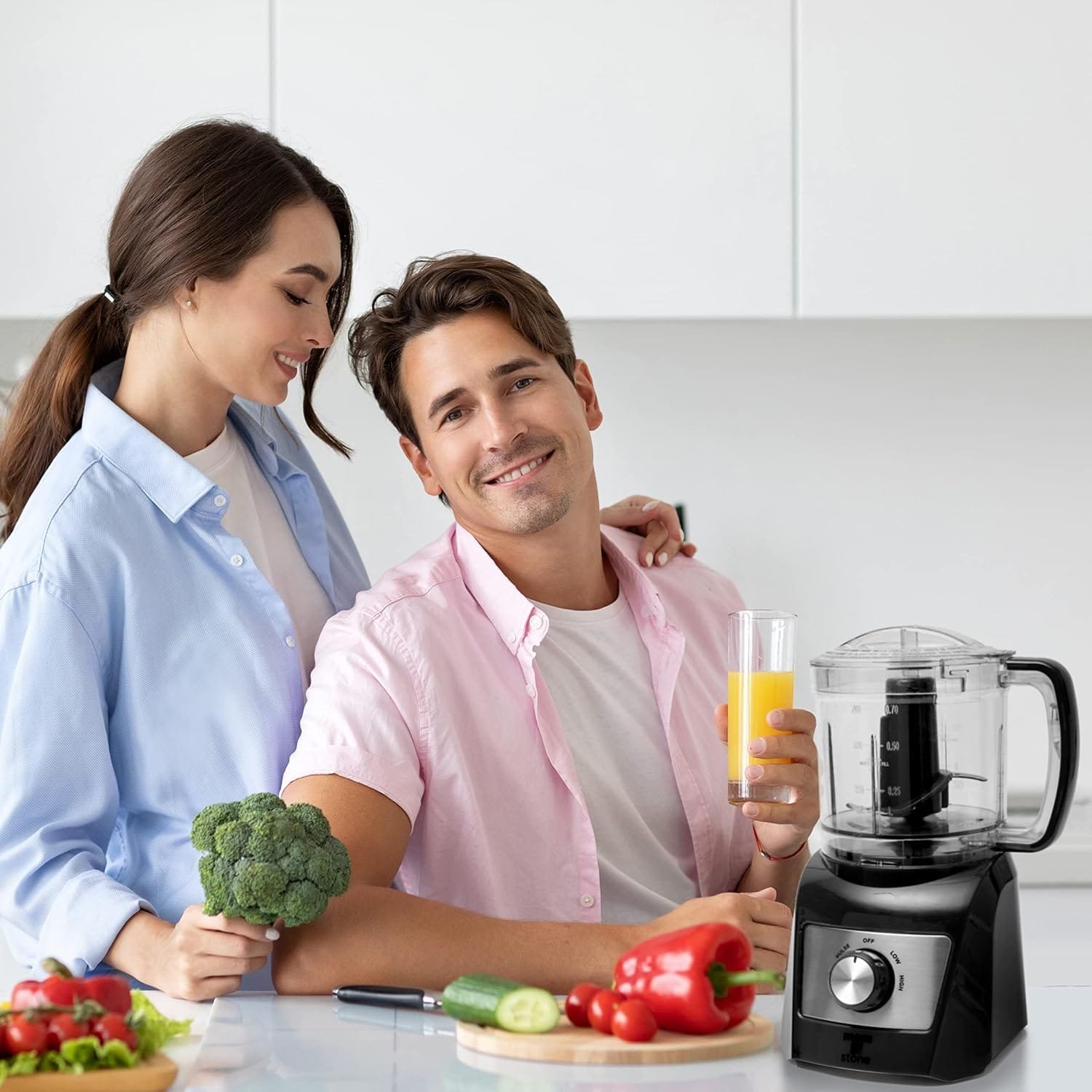 Moss  Stone 3 Cup Mini Food Processor, Strong Vegetable Chopper for Dicing, Chopping, Mincing,  Puree 300 Watts Mini Chopper With 2 Speeds, Perfect Baby Food Processor Black