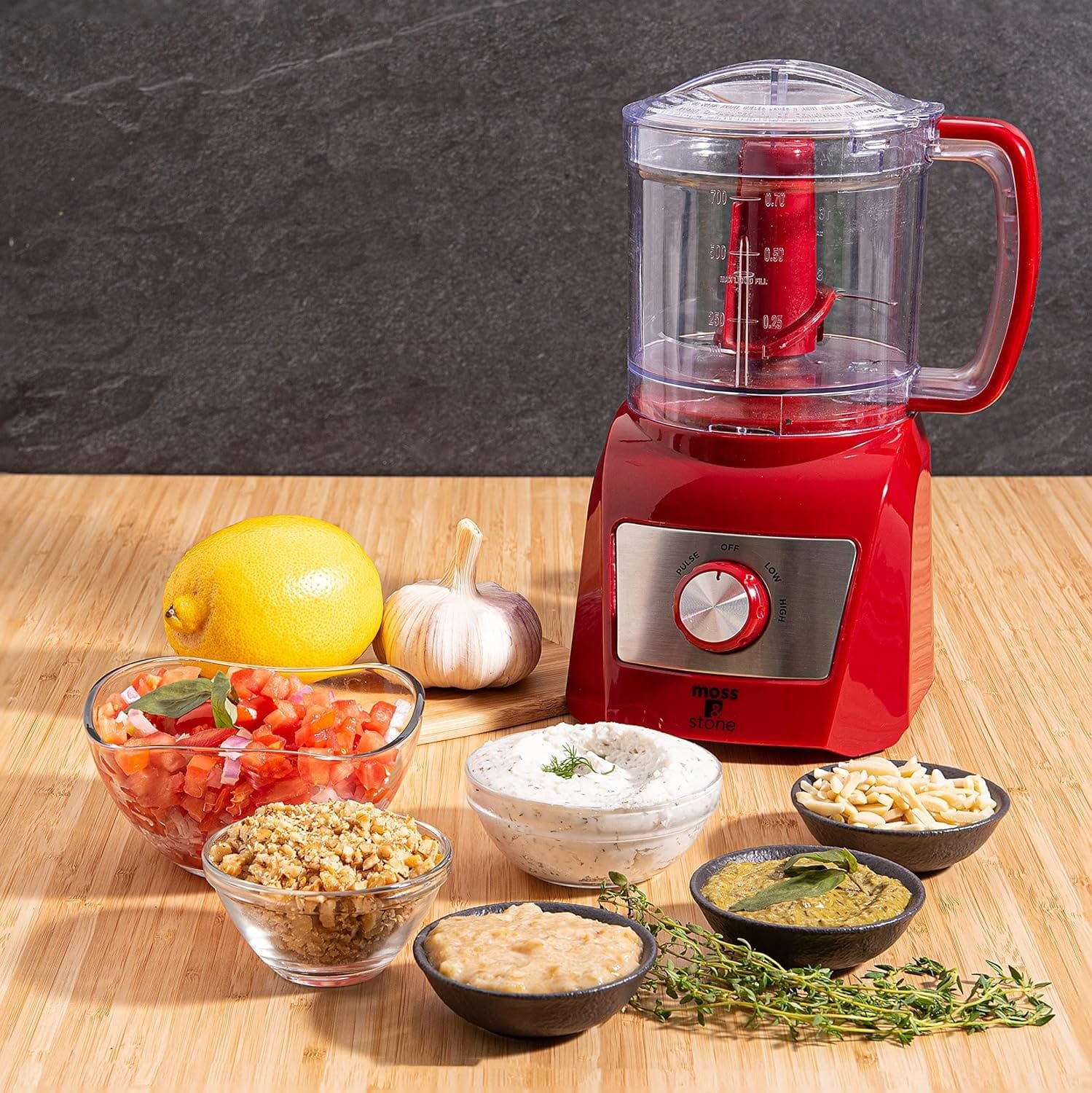 Moss  Stone 3 Cup Mini Food Processor, Strong Vegetable Chopper for Dicing, Chopping, Mincing,  Puree 300 Watts Mini Chopper With 2 Speeds, Perfect Baby Food Processor Black