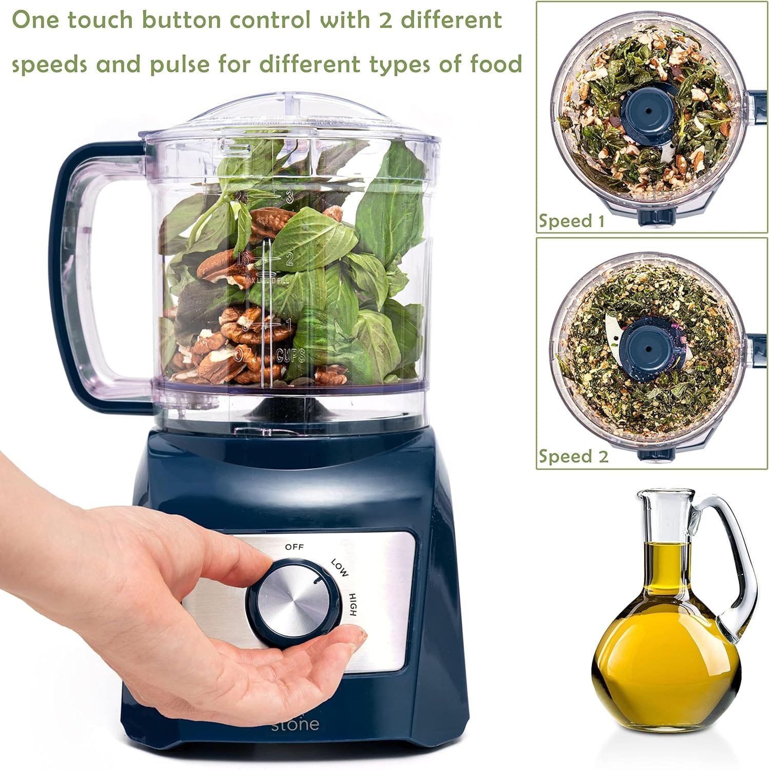 moss-stone-3-cup-mini-food-processor-strong-vegetable-chopper-for-dicing-chopping-mincing-puree-300-watts-mini-chopper-w - Cooking Appliance World