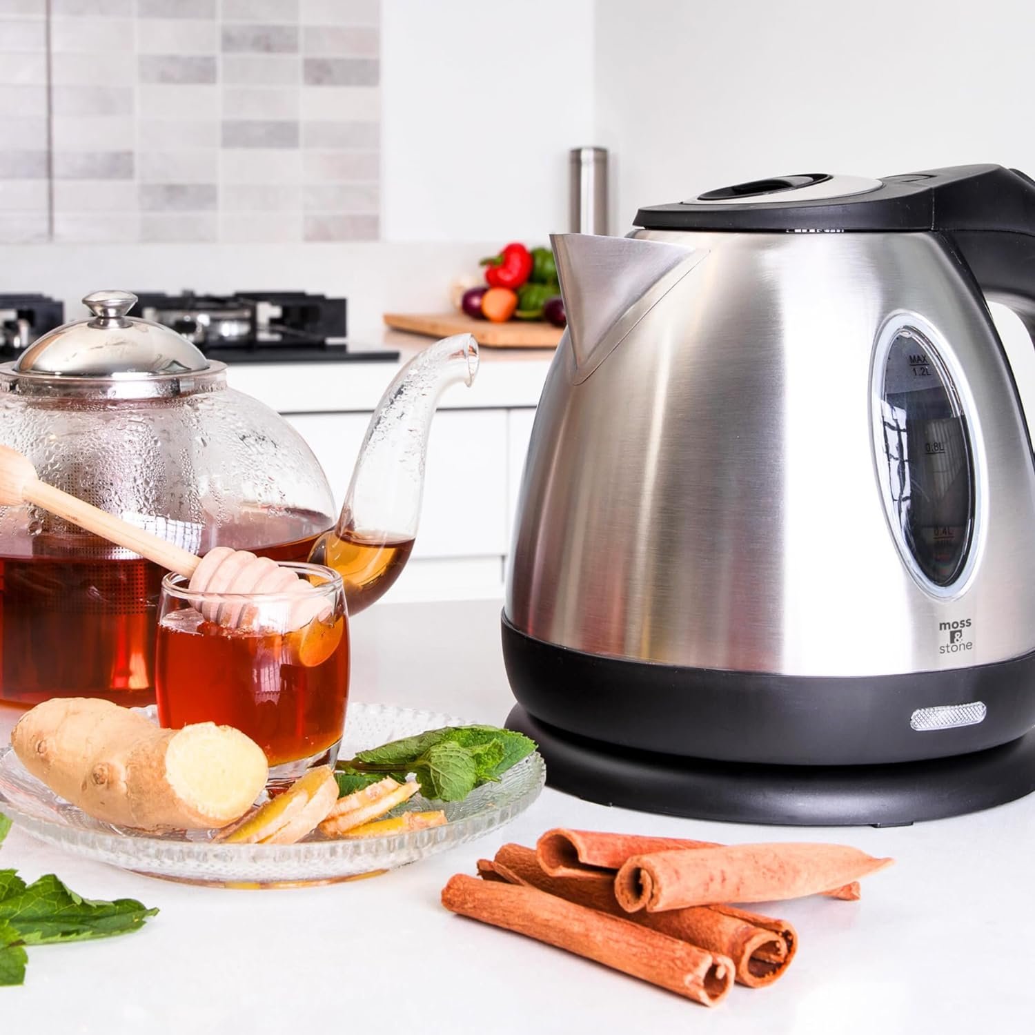 Moss  Stone Stainless Steel Electric Kettle Red Color, Cordless Pot 1.2L Portable Electric Hot Water Kettle1500w Strong Fast Boiling Pot, Electric Tea Kettle With Boil Dry Protection Red Kettle