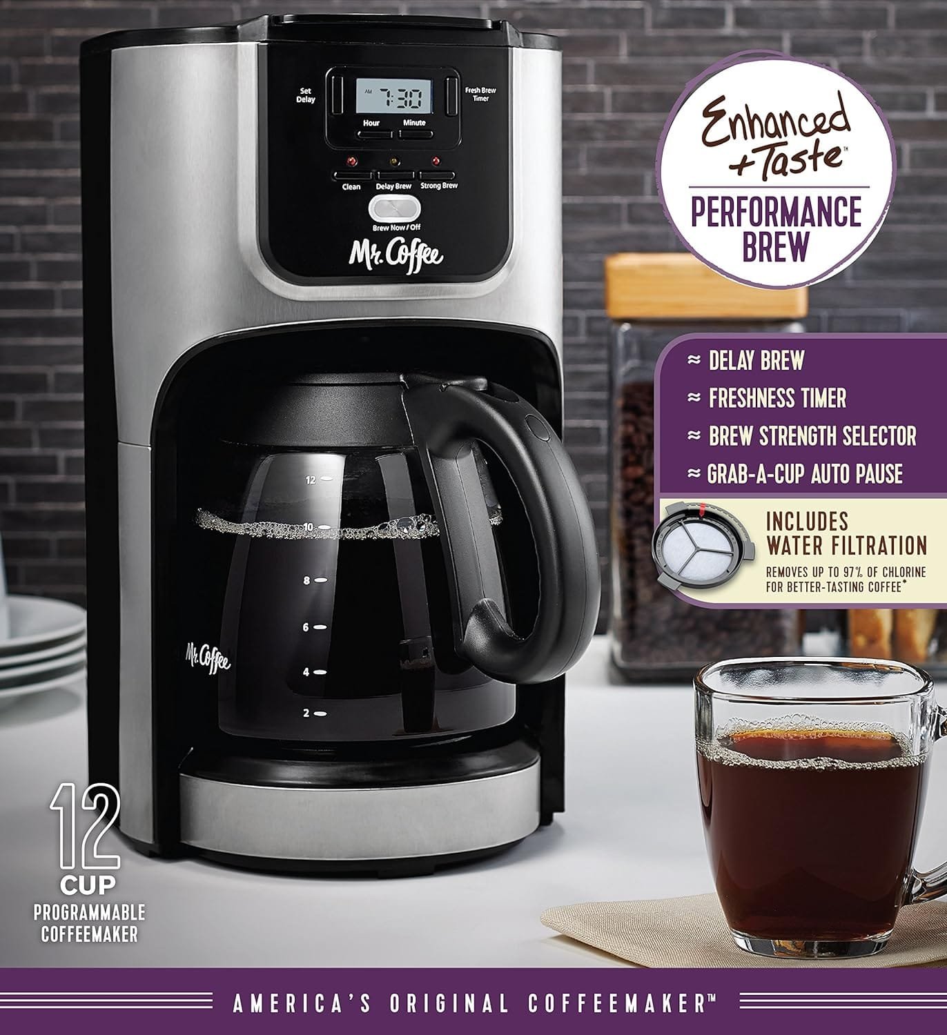 Mr. Coffee 12-Cup Programmable Coffee Maker with Brew Strength Selector Mr. Coffee 12-Cup Programmable Coffee Maker with Brew Strength Selector