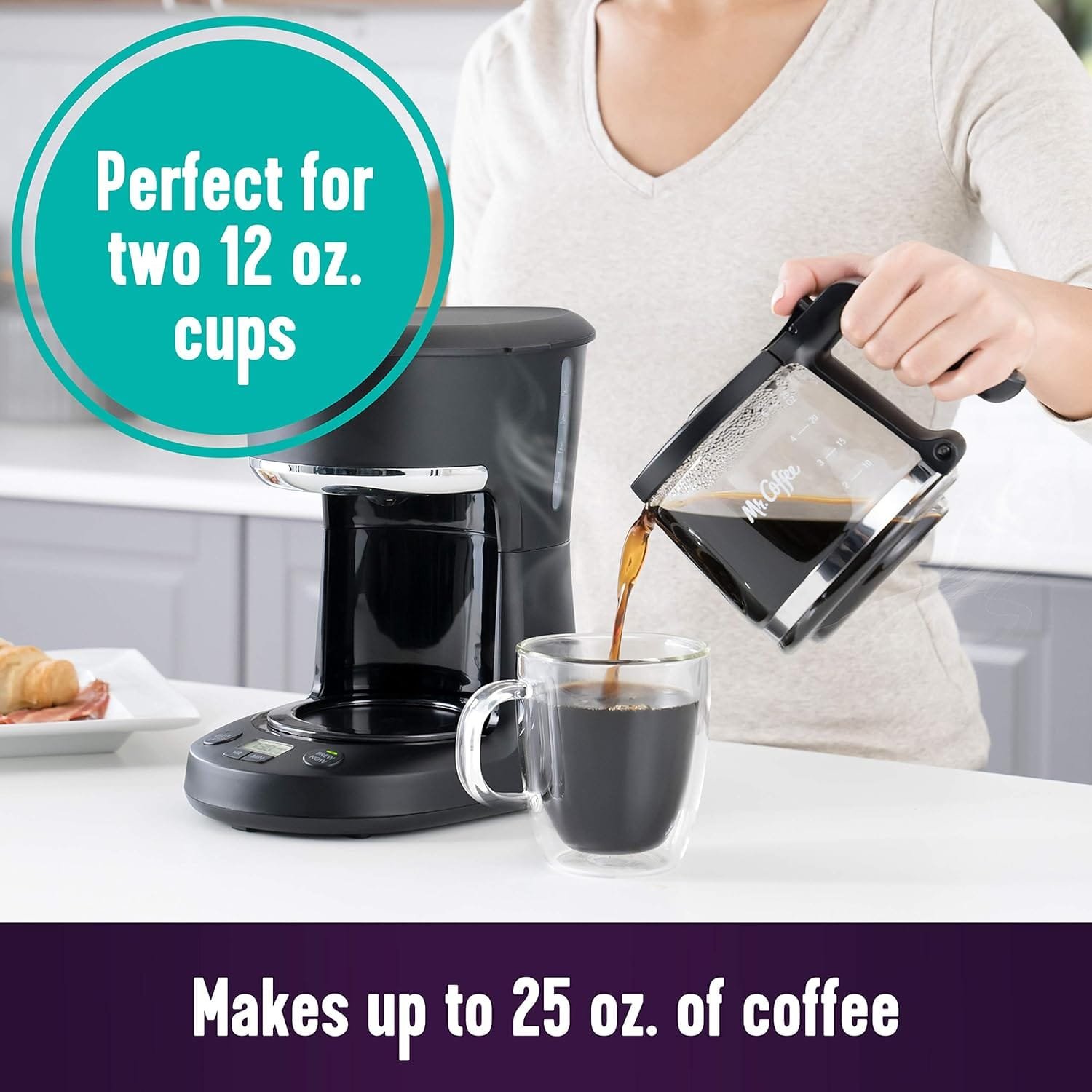 Mr. Coffee® 5-Cup Mini Brew Switch Coffee Maker, Black
