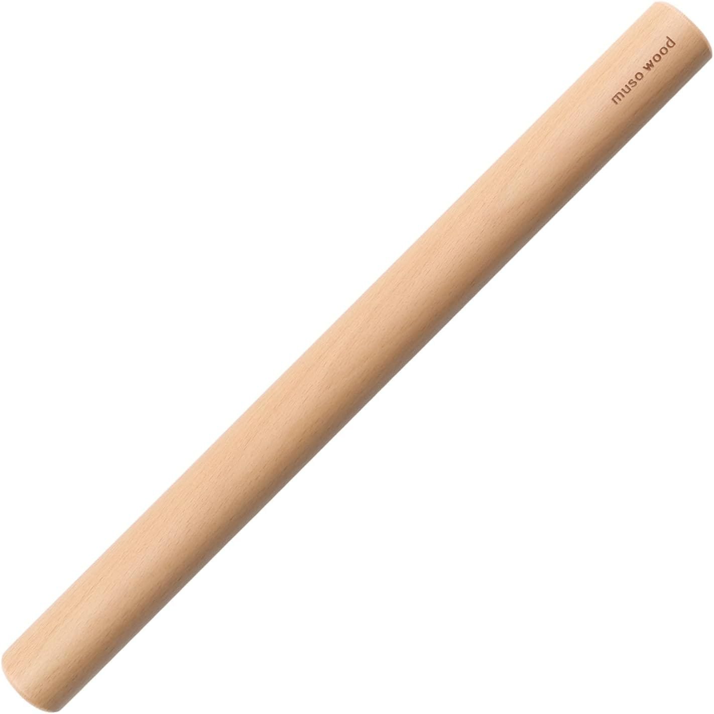 Muso Wood Wooden French Rolling Pin for Baking, Beech Wood Tapered Rolling Pin for Fondant Pie Crust Cookie Pastry(French 15.75-Inch)