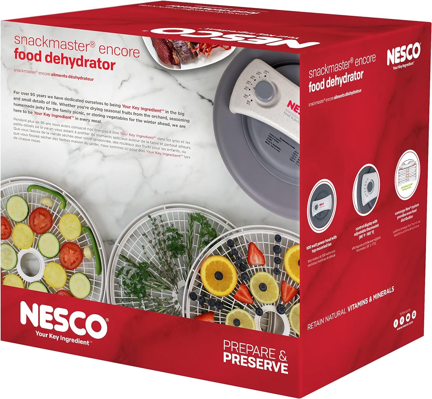 Nesco FD-61 Snackmaster Encore Food Dehydrator for Great Jerky and Snacks, 4 Trays, Gray