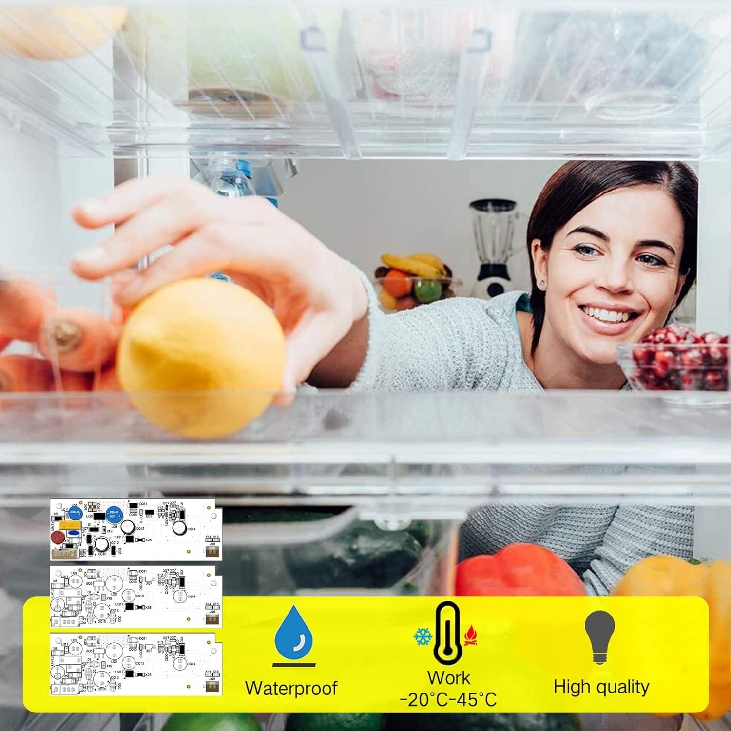 NEW 1 PCS W10515058 and 2 PCS W10515057 LED Light Set Compatible with Whirlpool Kenmore Maytag freezer refrigerator, Replaces WPW10515058, W10522611, AP6022533 PS11755866, WPW10515057