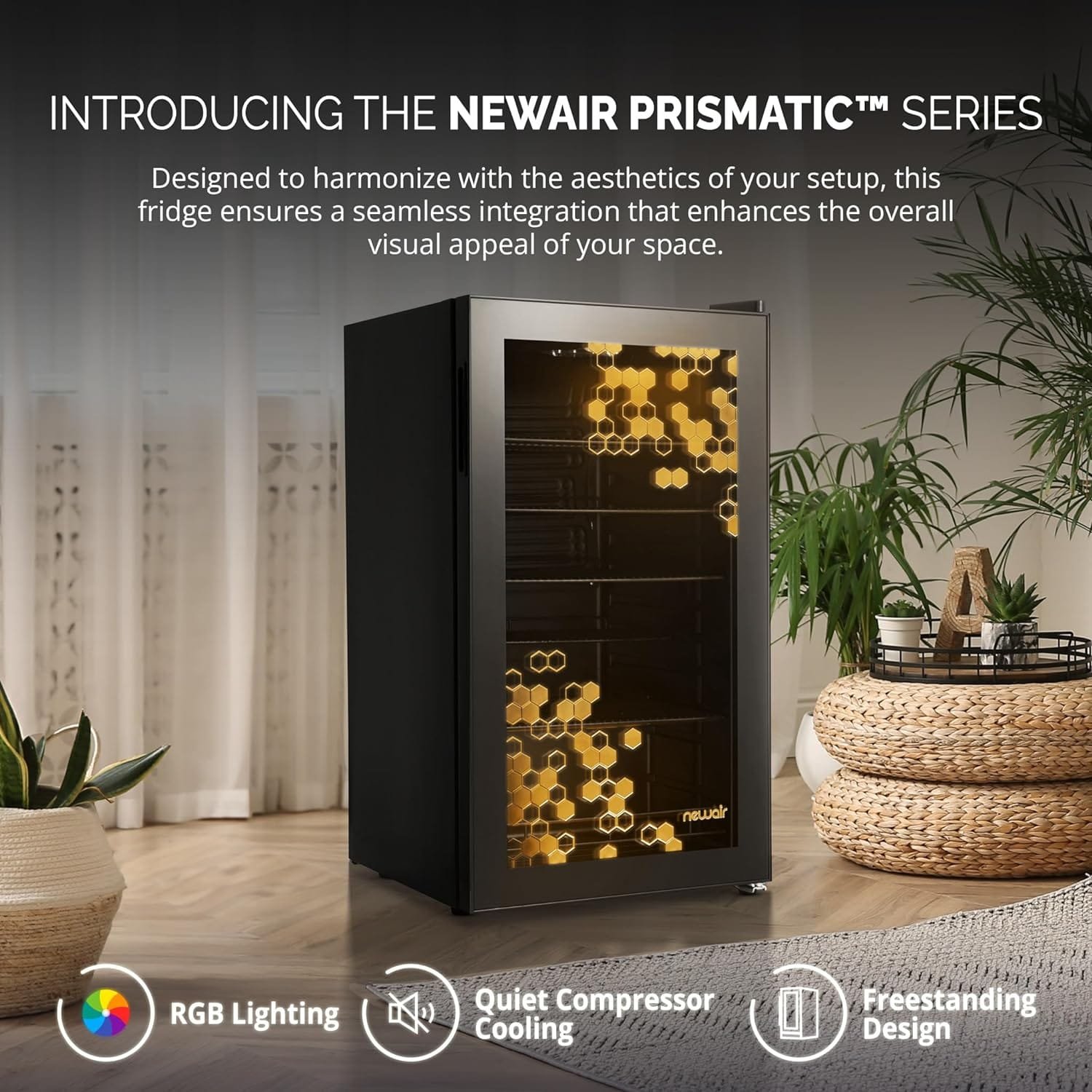 NewAir Beverage Refrigerator Cooler with 126 Can Capacity - Freestanding Mini Bar Beer Fridge for Bedroom, Dorm, Office - Small Refrigerator Cools to 37F Perfect For Beer, Soda, And Drinks