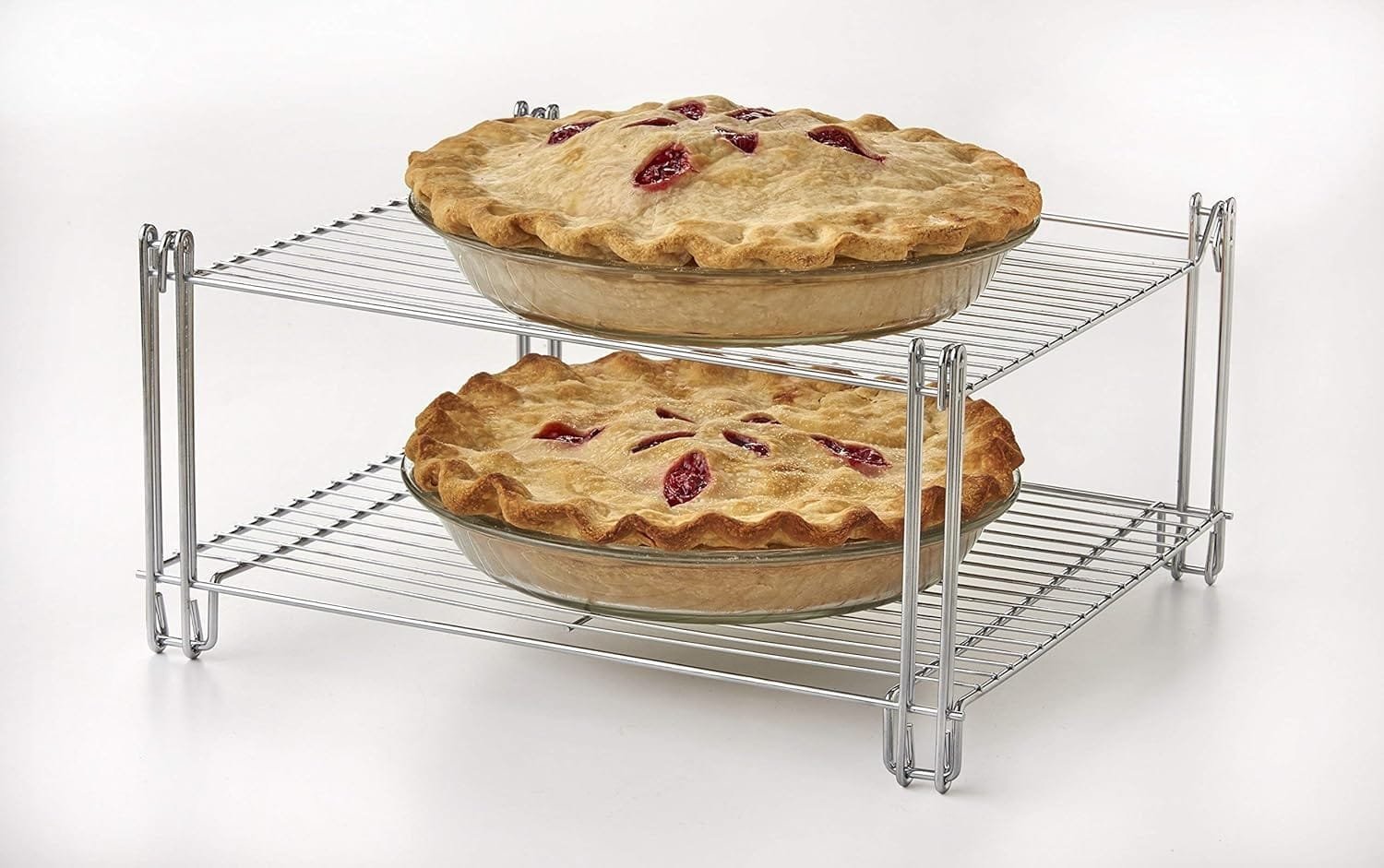 Nifty 3-Tier Cooling Rack – Non-Stick Coating, Wire Mesh Design, Dishwasher Safe, Collapsible Kitchen Countertop Organizer, Use for Baking Cookies, Cakes, Pies